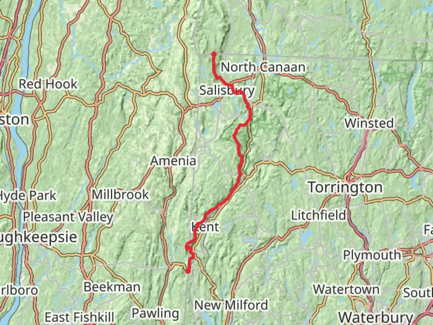 An image depicting the trail Appalachian Trail - Connecticut and its surrounding area.