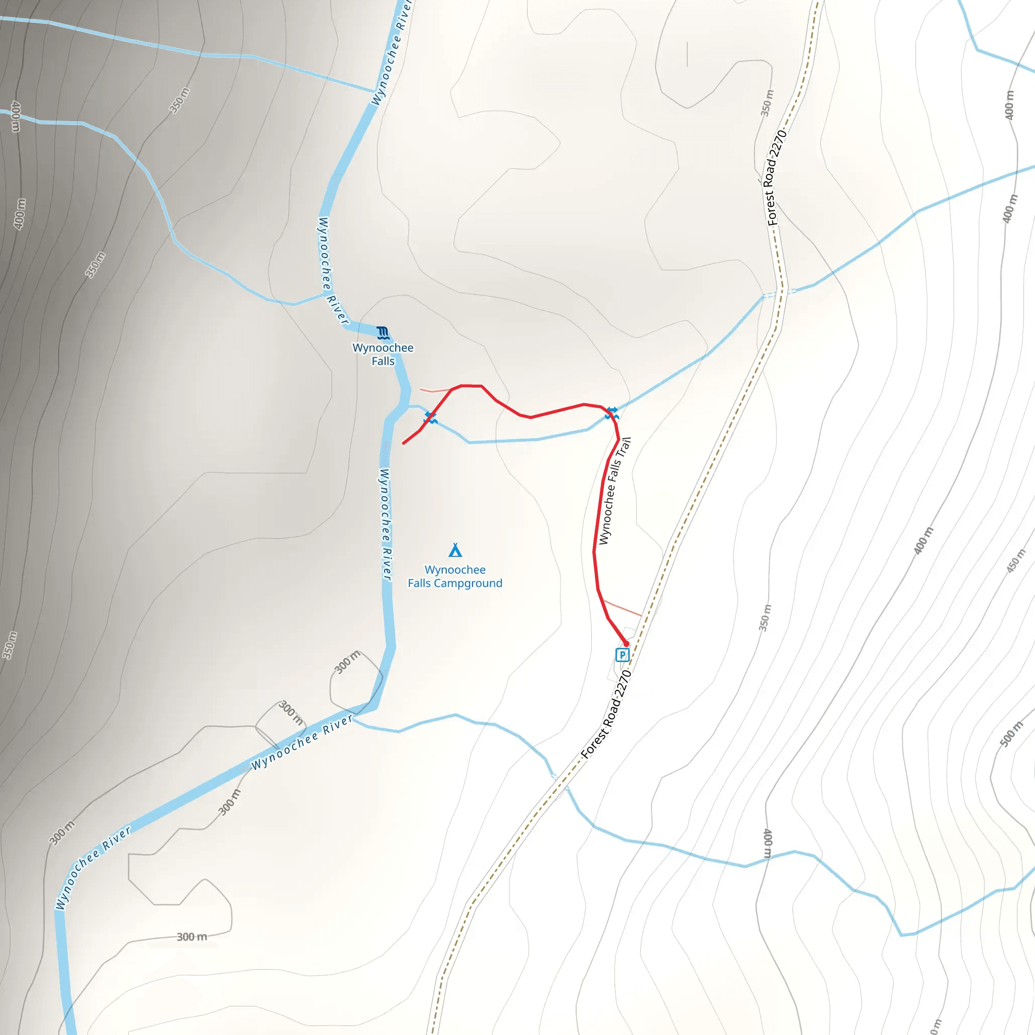 Wynoochee Falls Trail mobile static map