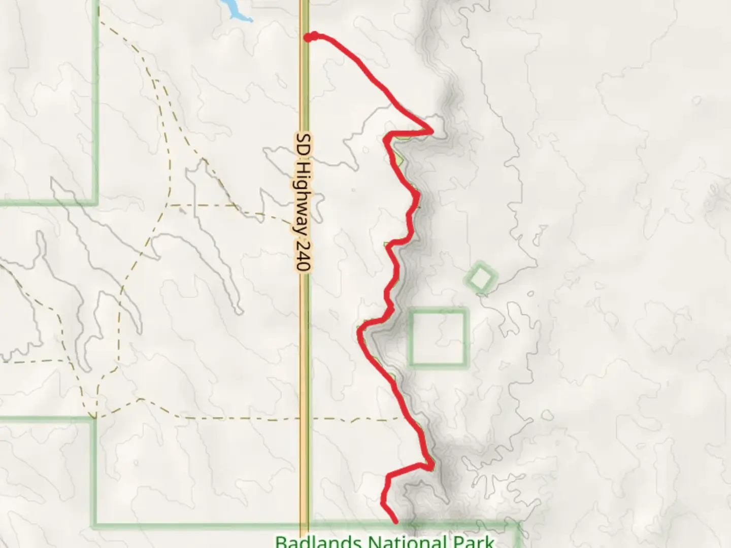 An image depicting the trail Badlands Boondock Campspot and its surrounding area.