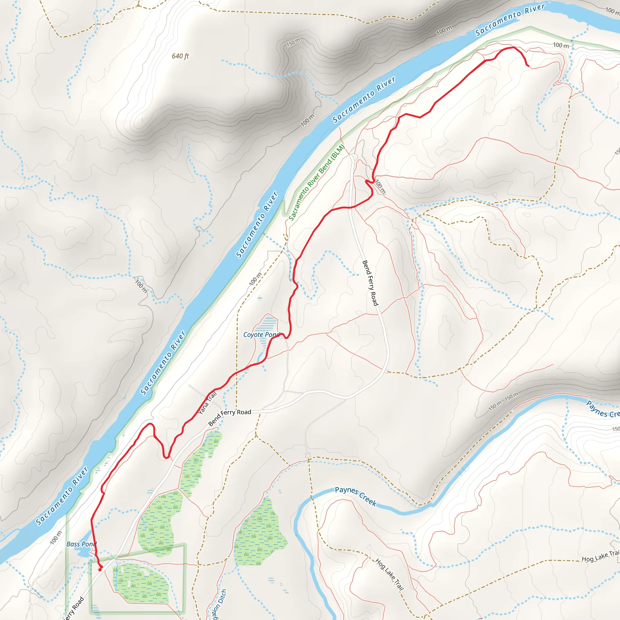 Yana Trail Out and Back mobile static map