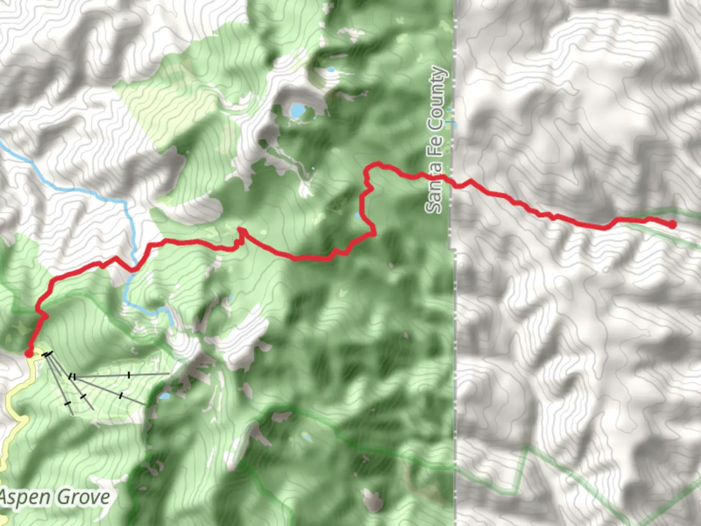 An image depicting the trail Aspen Peak - Winsor Trail and its surrounding area.