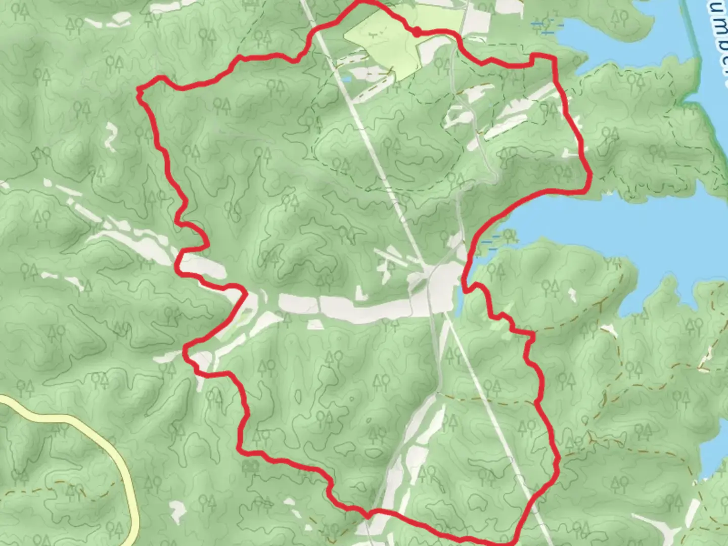 An image depicting the trail Trail 6,7,8 and Wranglers Campground Loop and its surrounding area.