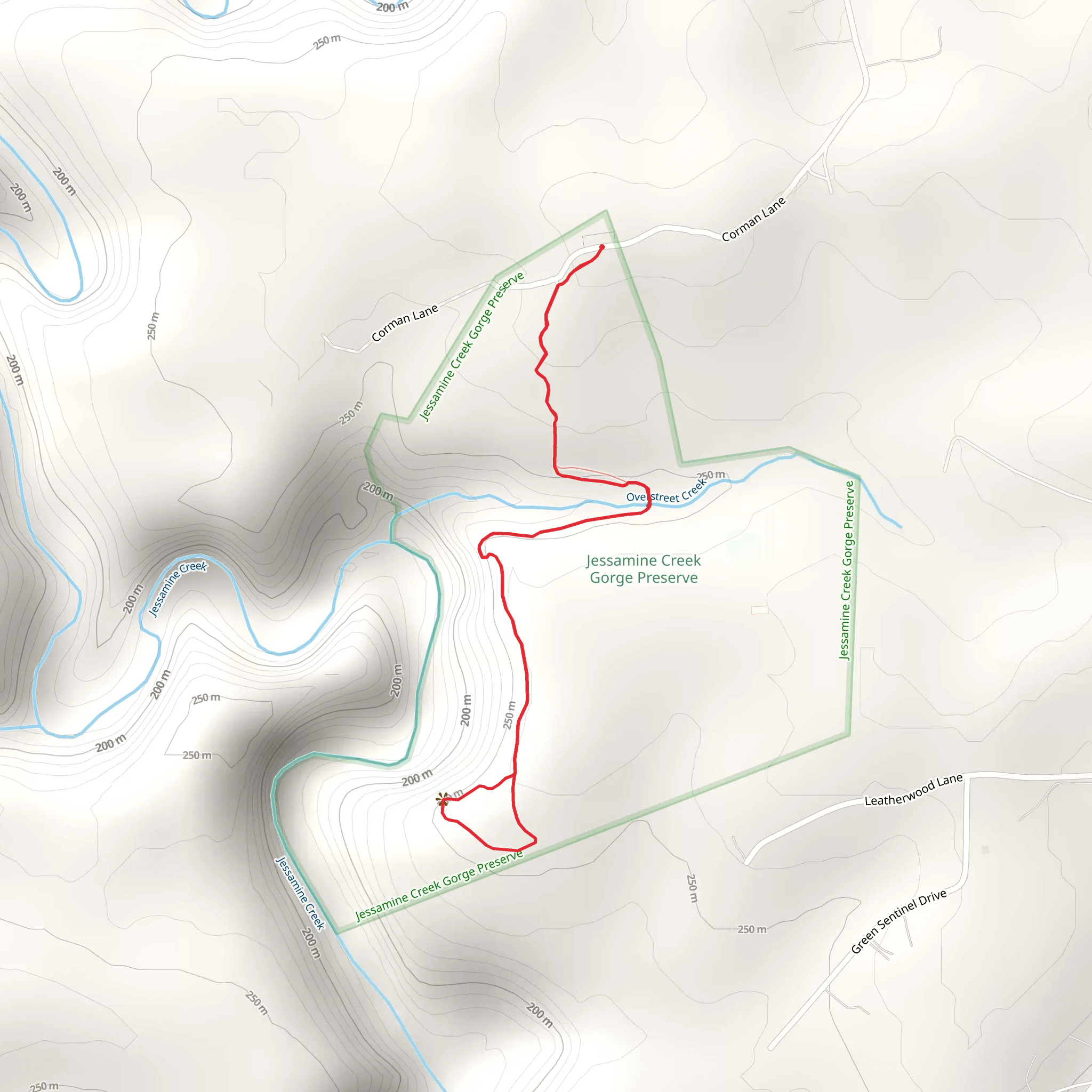 Jessamine Creek Gorge Preserve Loop mobile static map