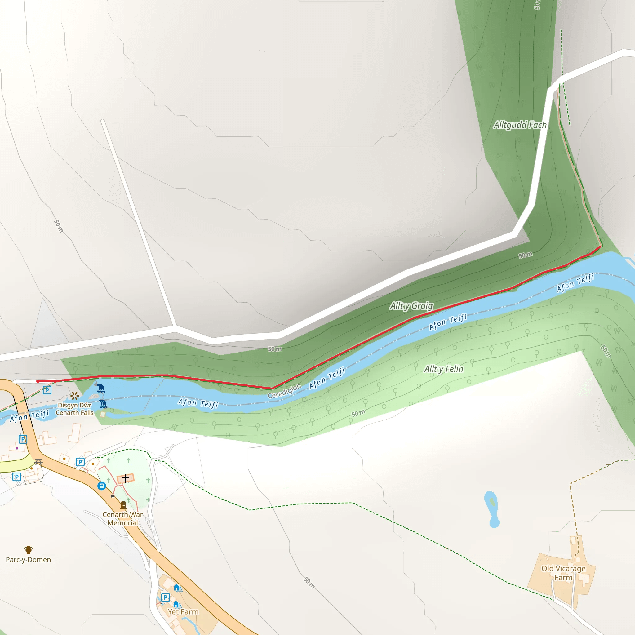 Cenarth Falls Walk mobile static map