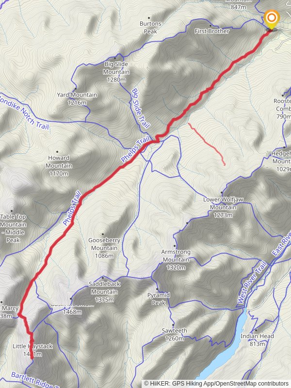 Mount Haystack vs Phelps Trail mobile static map