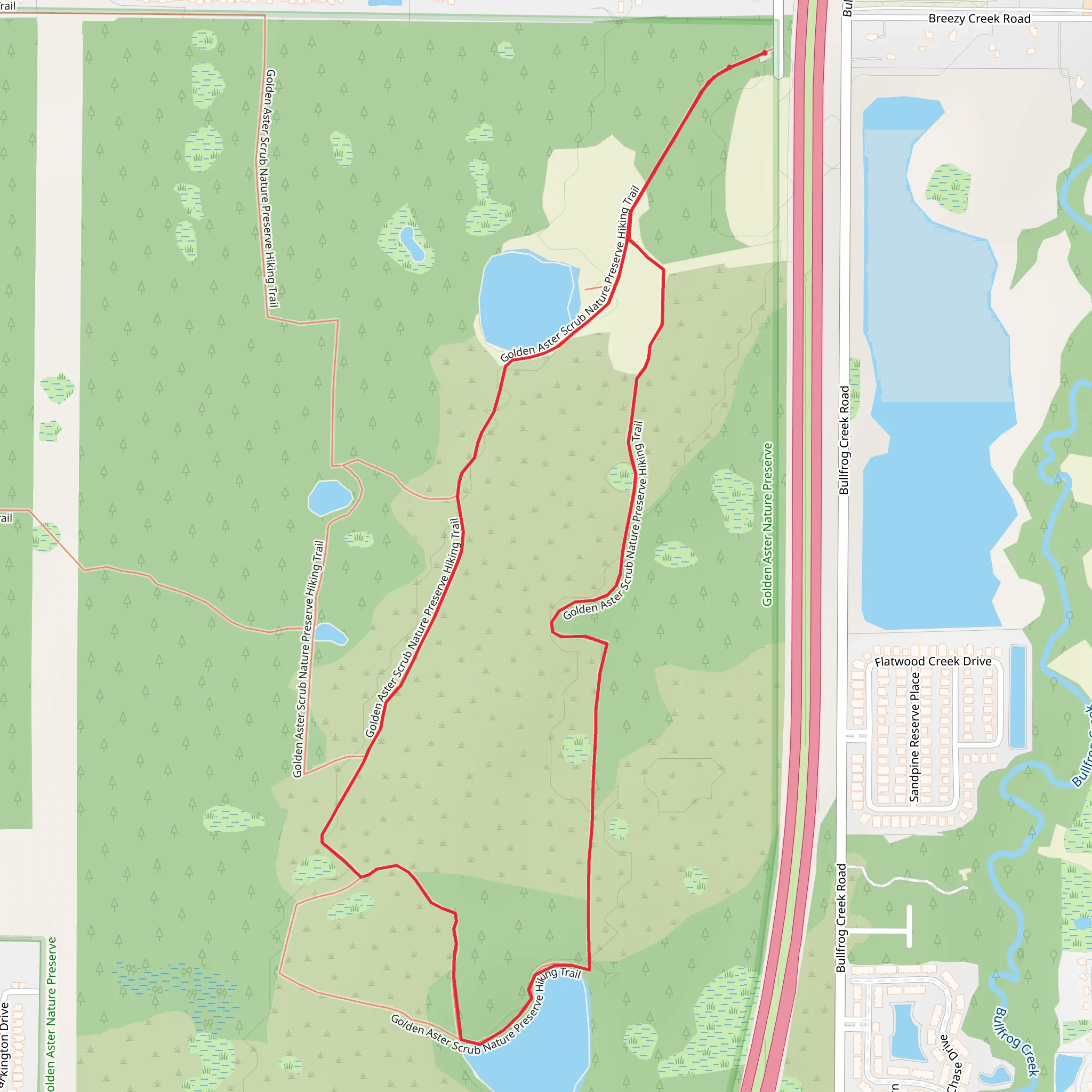 Golden Aster Scrub Nature Preserve Hiking Loop Trail - Long mobile static map