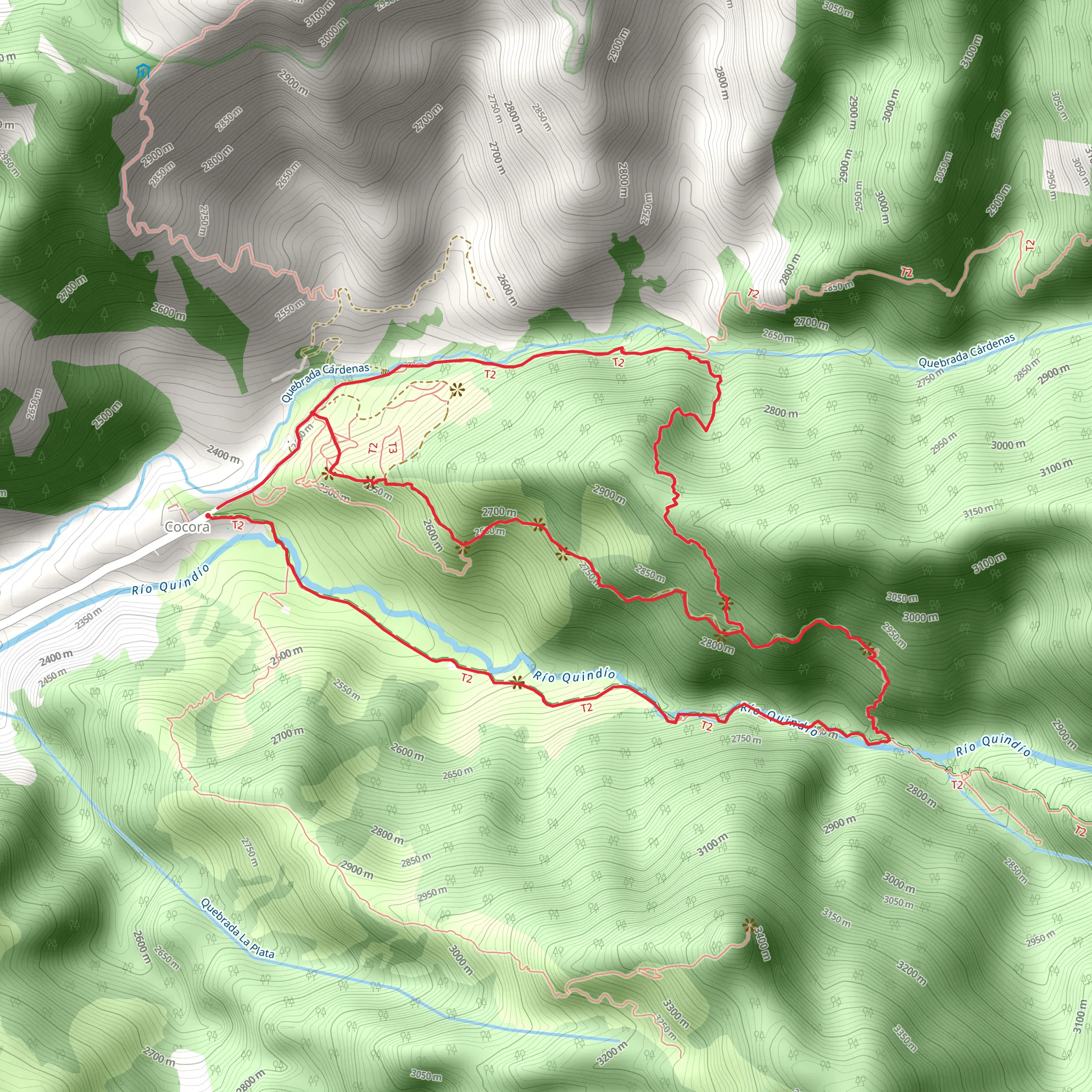 Cocora Valley Trek mobile static map