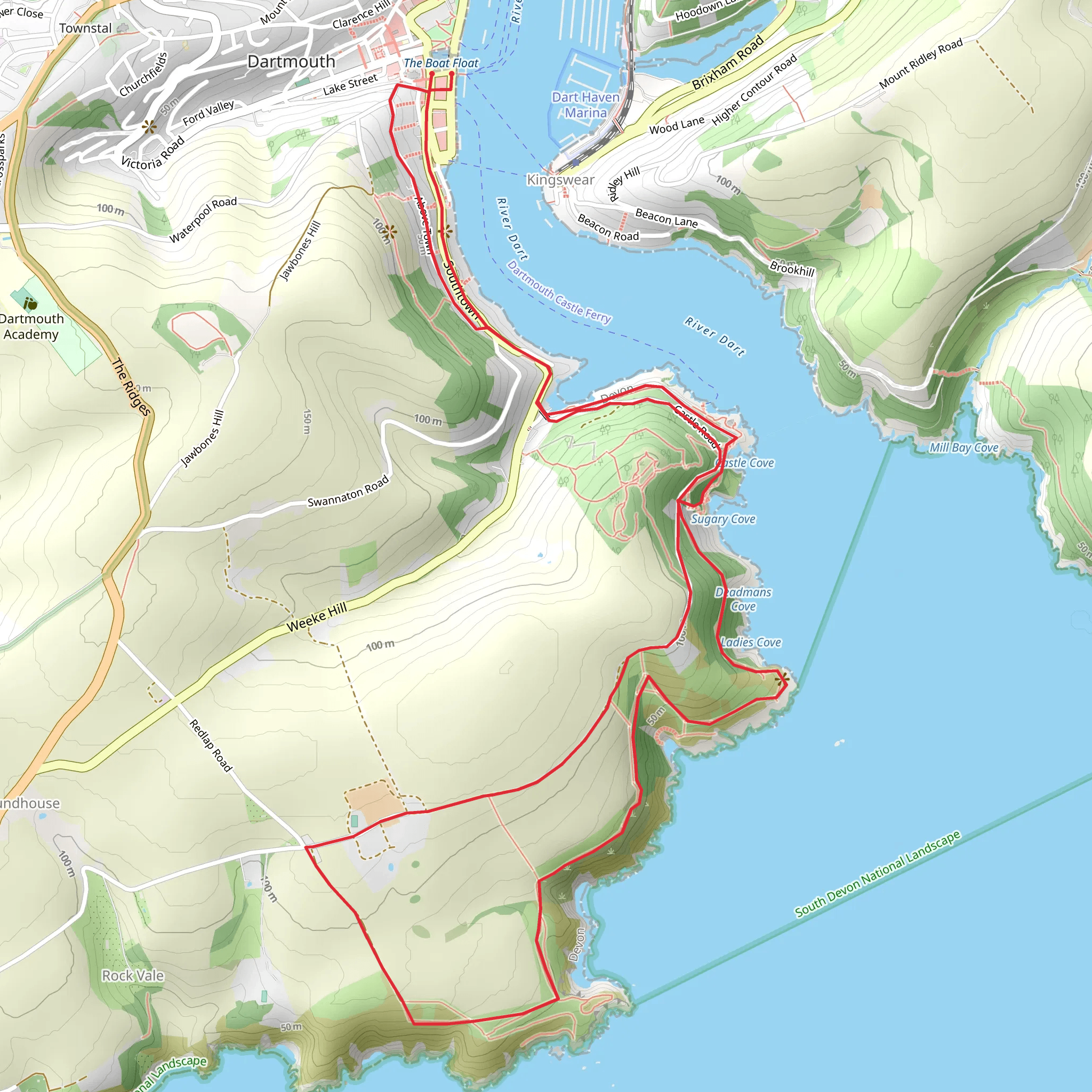 A Dart Estuary Walk mobile static map