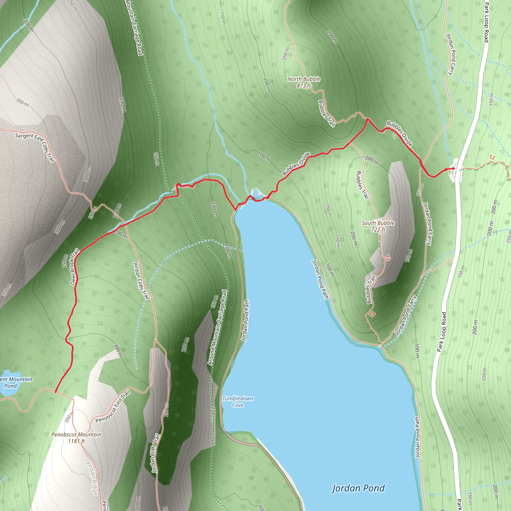 Deer Brook Trail via Bubbles Divide Trail mobile static map