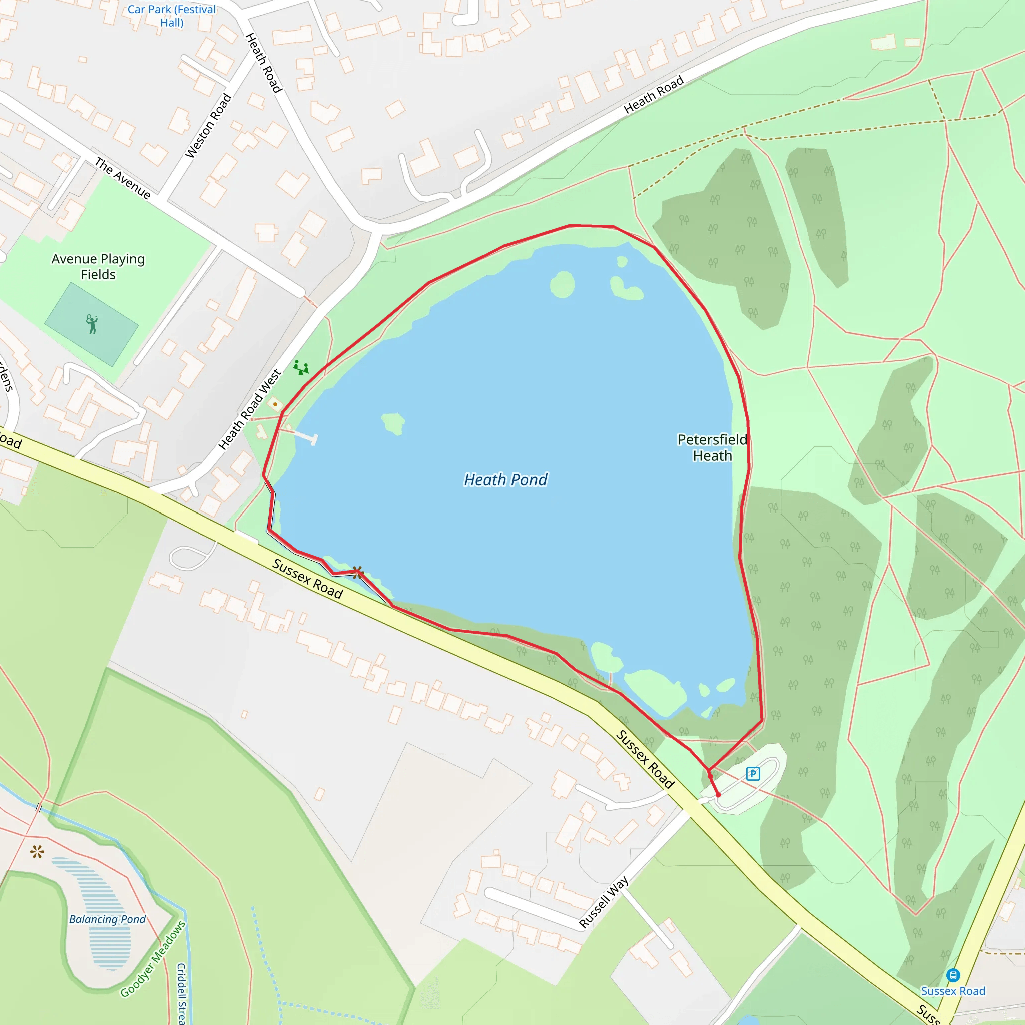 Petersfield Lake and Heath Loop mobile static map