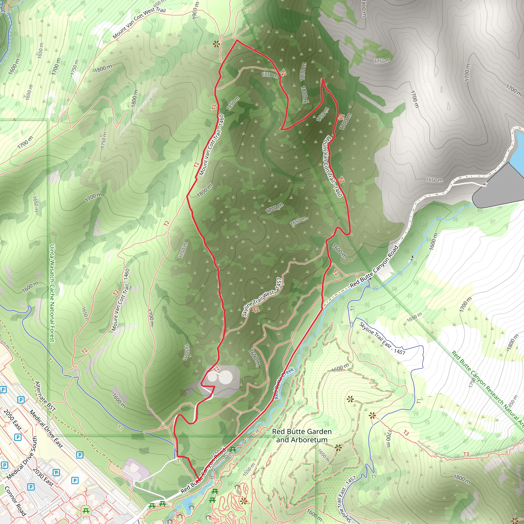 Mount Van Cott Loop Trail mobile static map