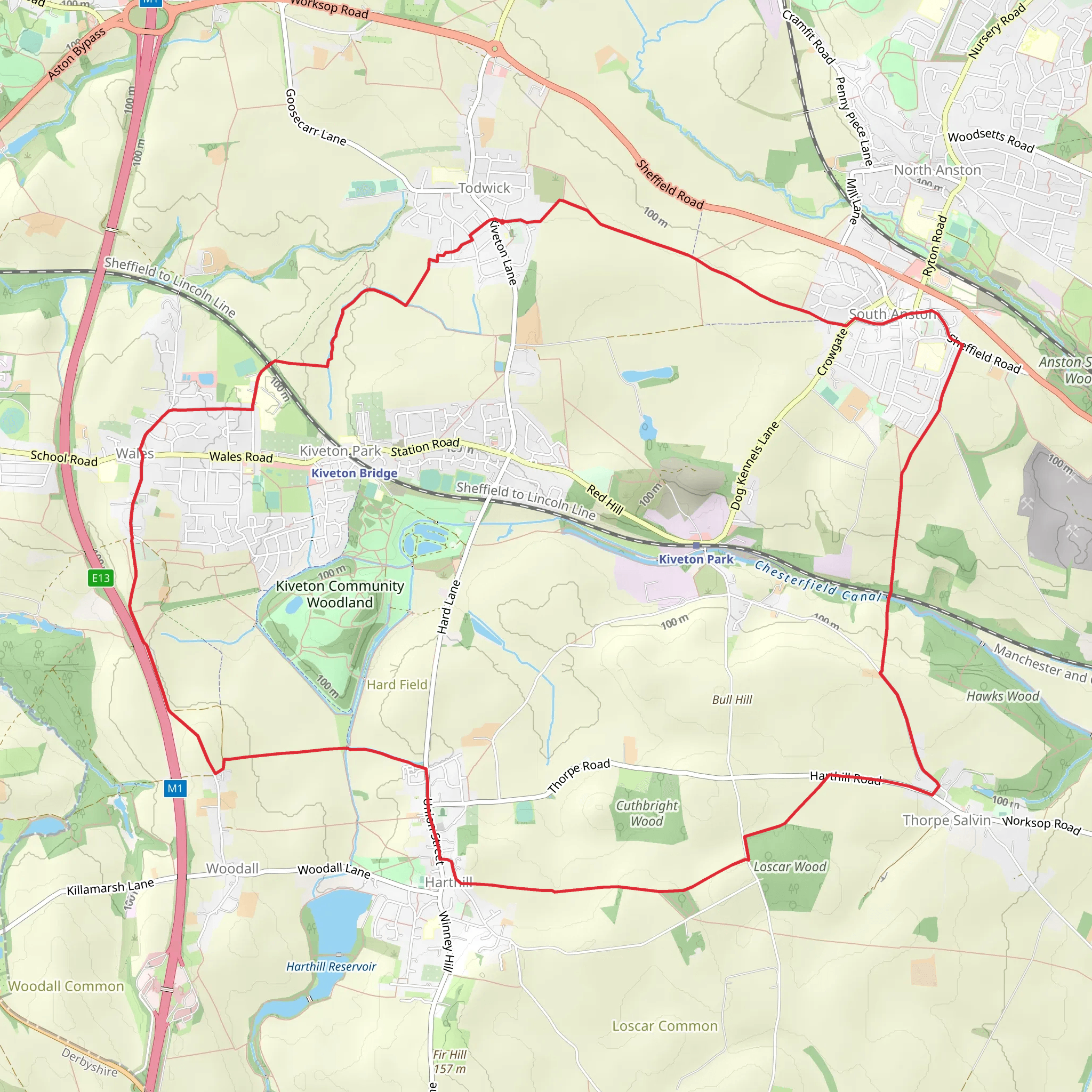 Five Churches Walk mobile static map