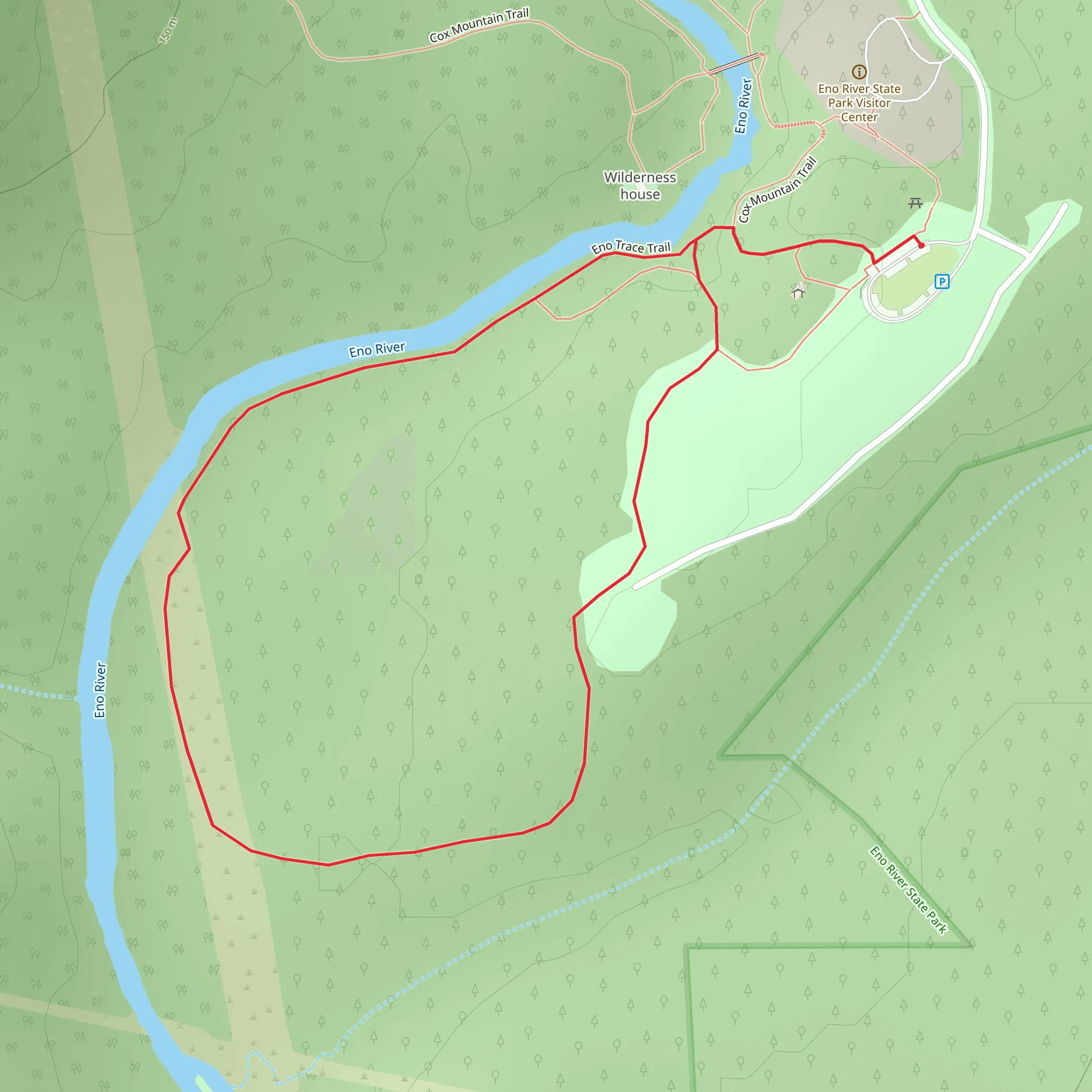 Cox Mountain and Eno Trace Loop Trail mobile static map