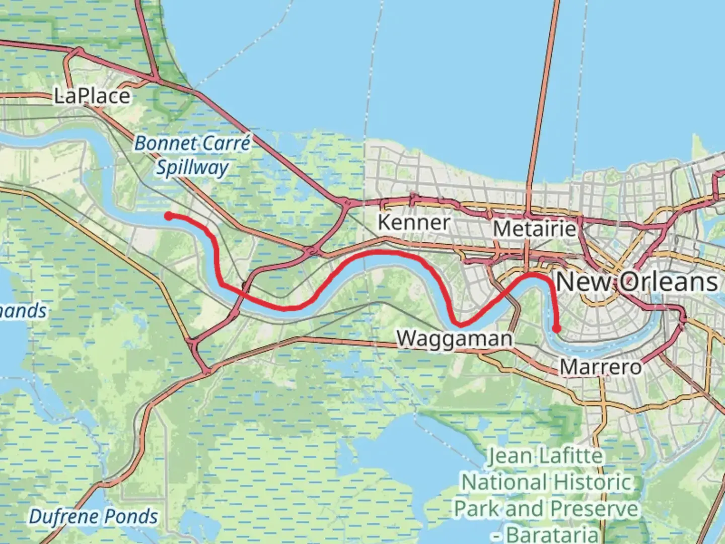 An image depicting the trail Mississippi River Trail - Audubon Riverview Park and its surrounding area.