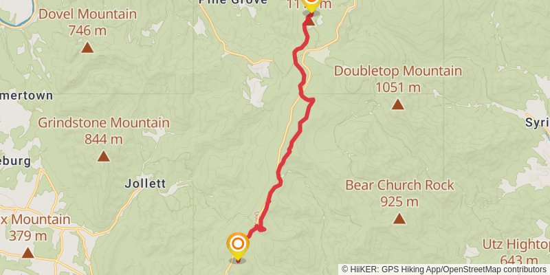 Appalachian Trail stage 95 Map