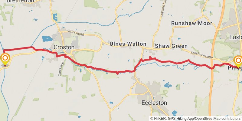 Hordern Stoops to Great Hanging Bridge along River Yarrow stage 2 Map