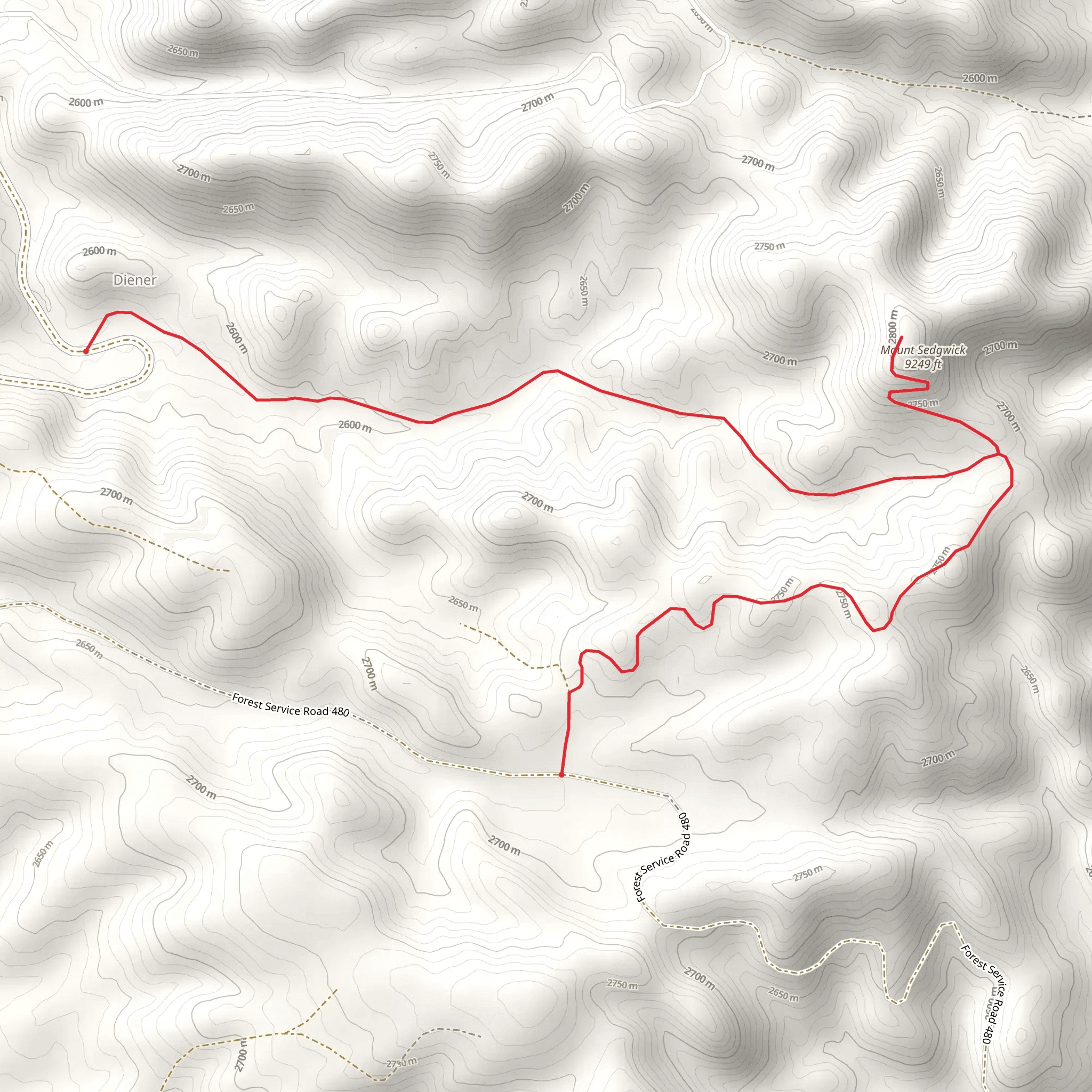 Mount Sedgwick mobile static map