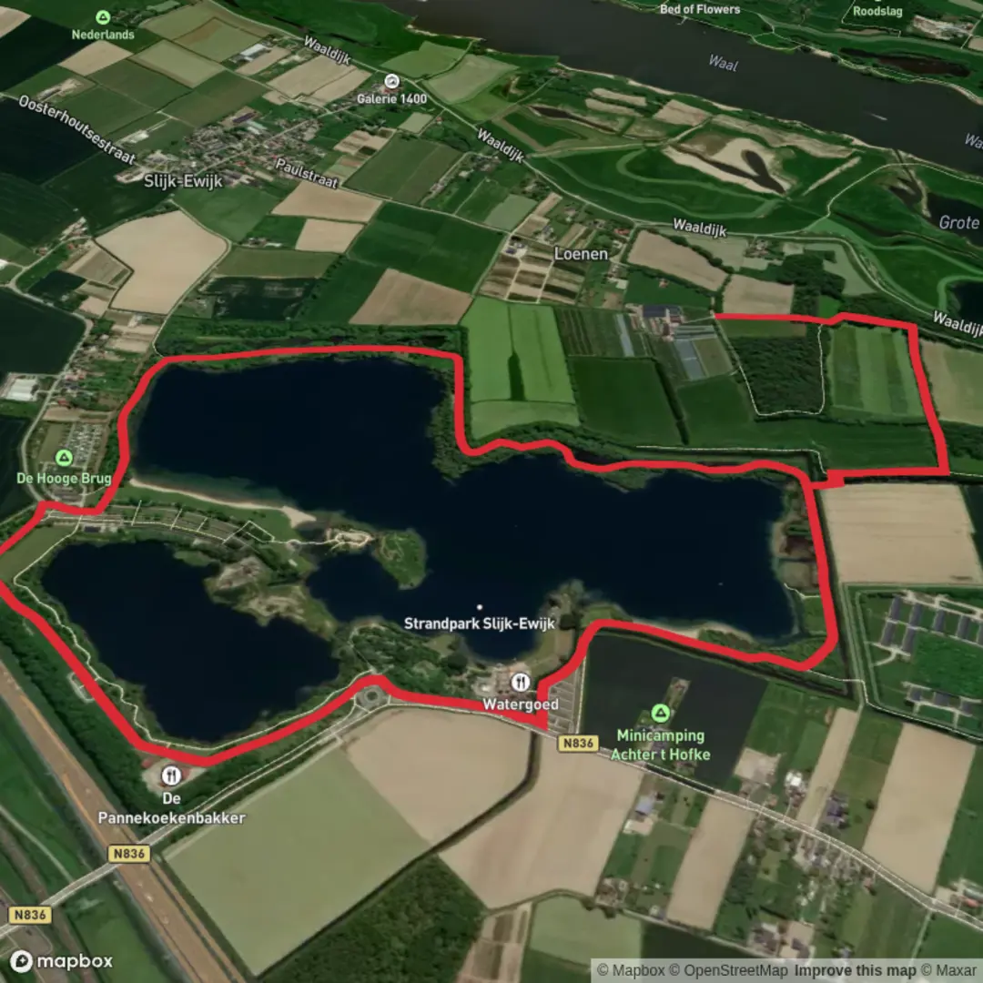 An image depicting the trail Hagepad West and Hagepad Oost Loop and its surrounding area.