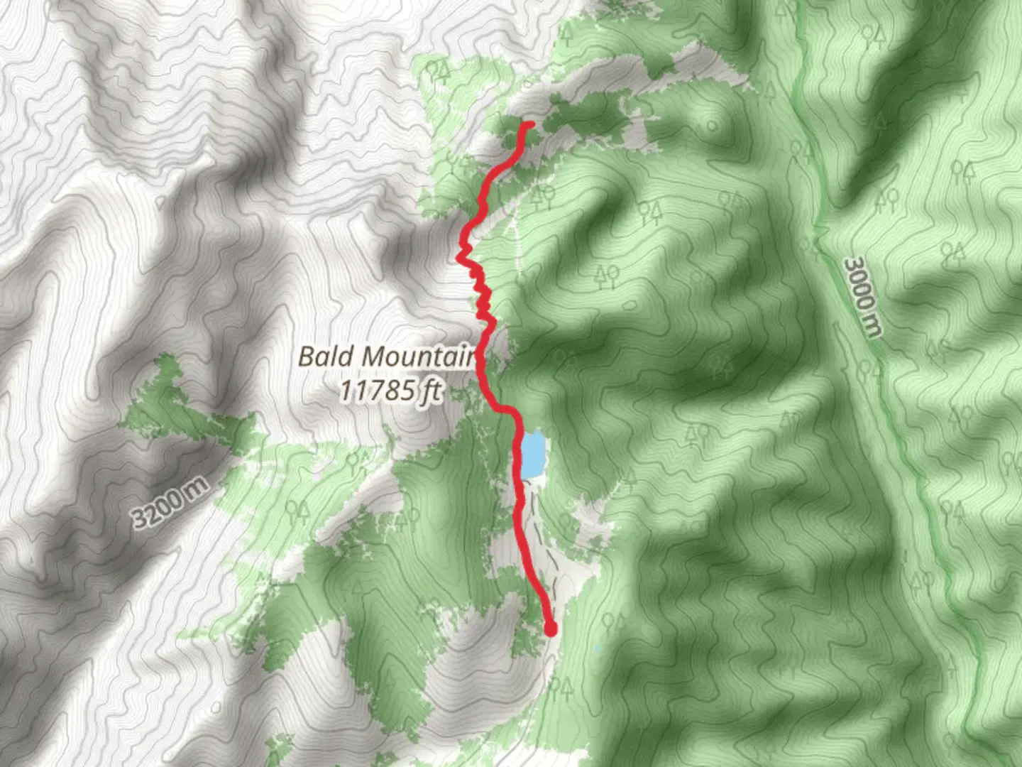 An image depicting the trail Bald Mountain Tie in Trail and its surrounding area.