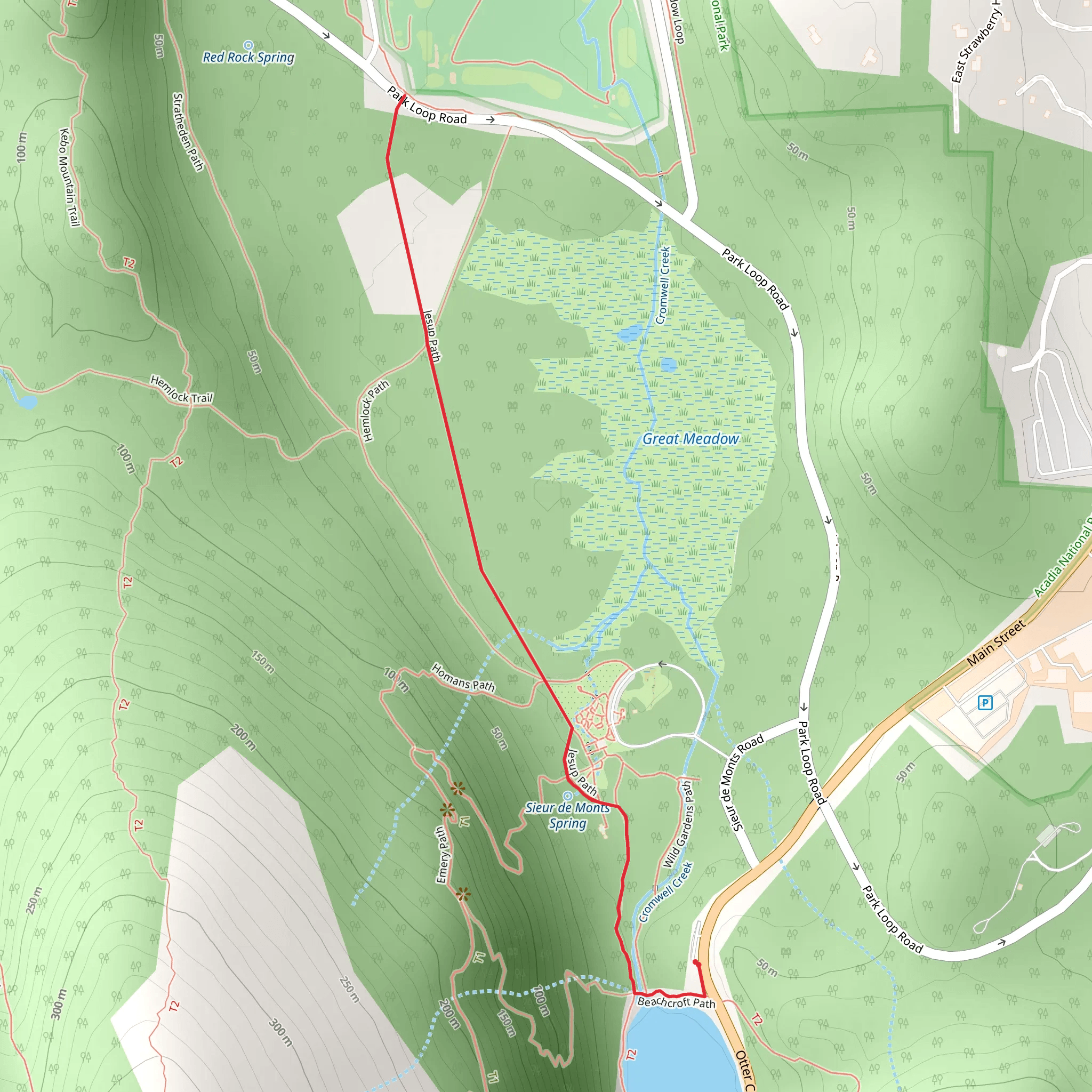 Cromwell Creek and Sieur de Monts Spring mobile static map