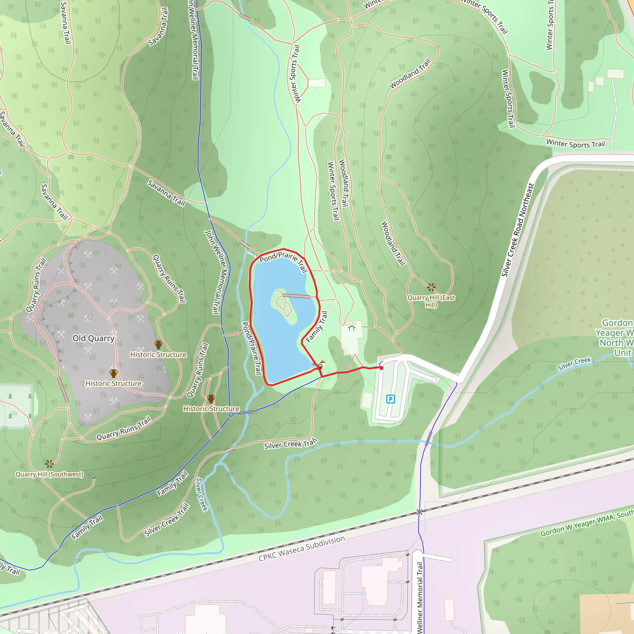 Pond - Prairie Loop Trail mobile static map
