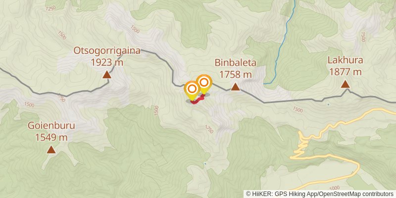 Haute Randonnée Pyrénéenne spur 2 Map