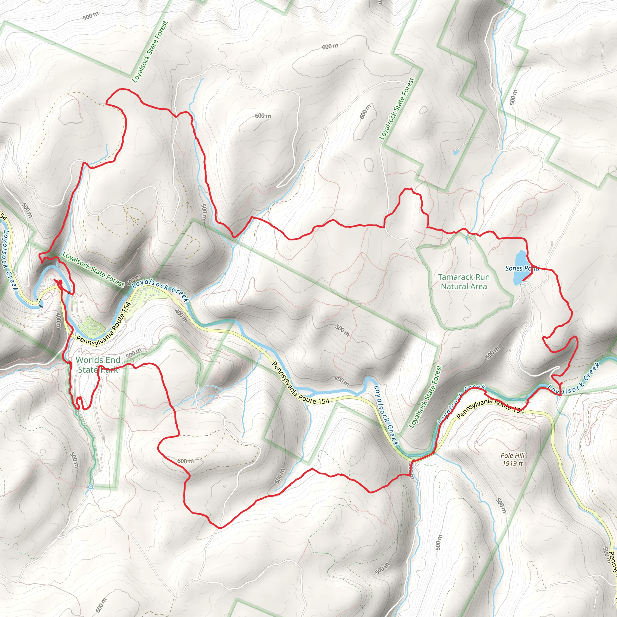 Sones Pond High Rock Trail Loop mobile static map
