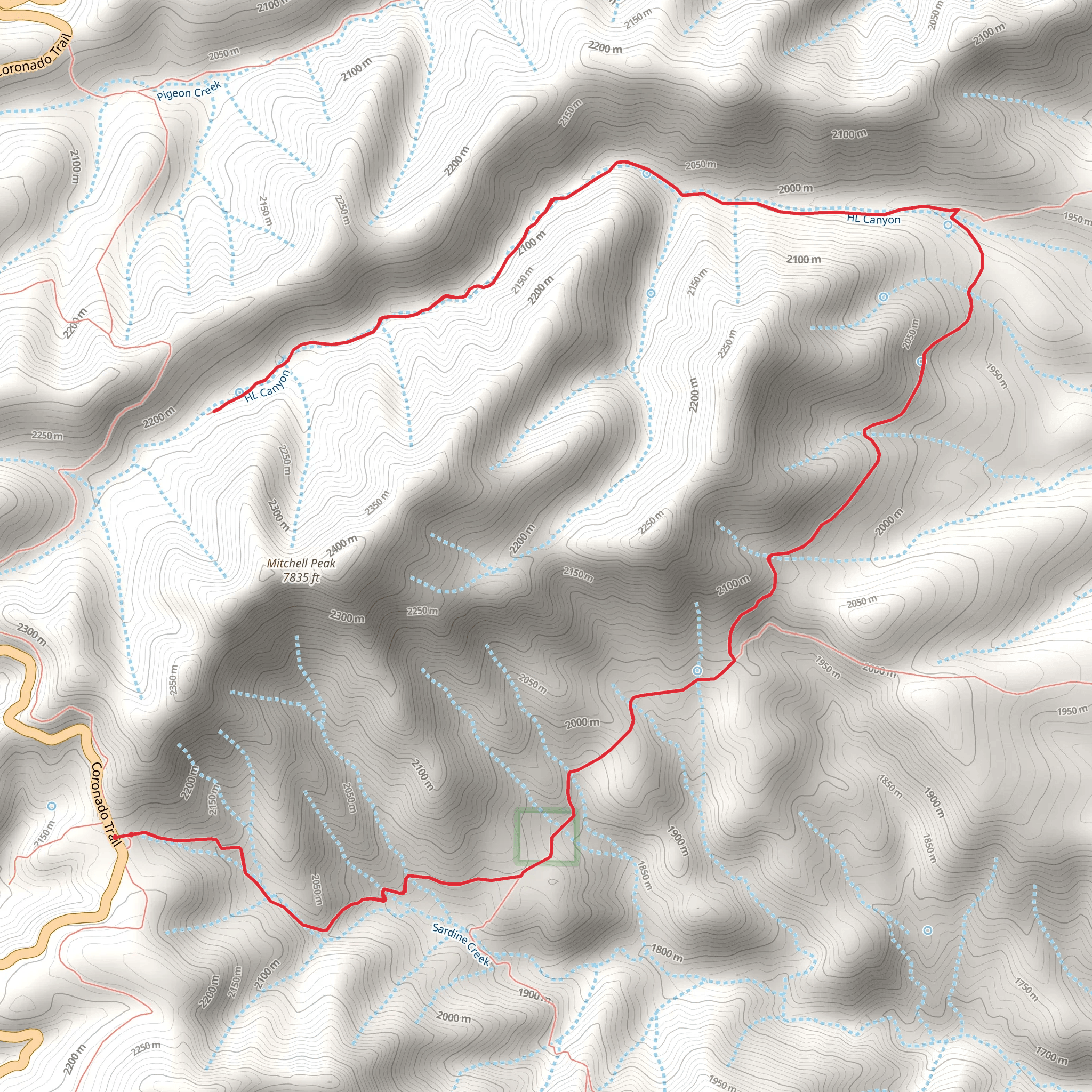 HL Canyon Trail mobile static map