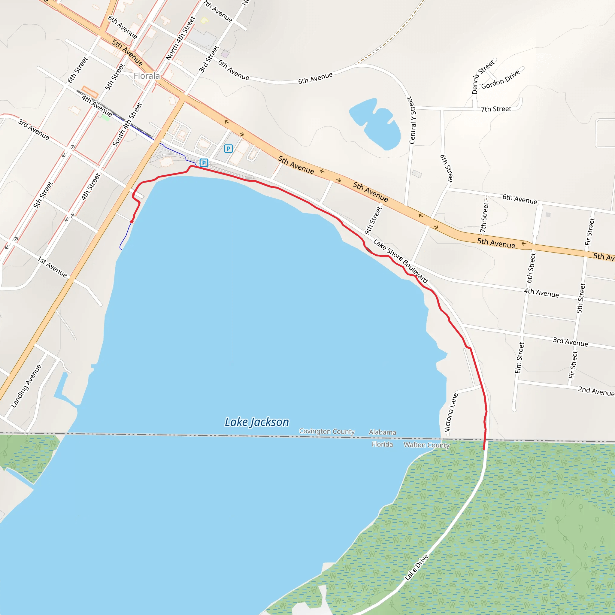 Lake Jackson Scenic Trail mobile static map