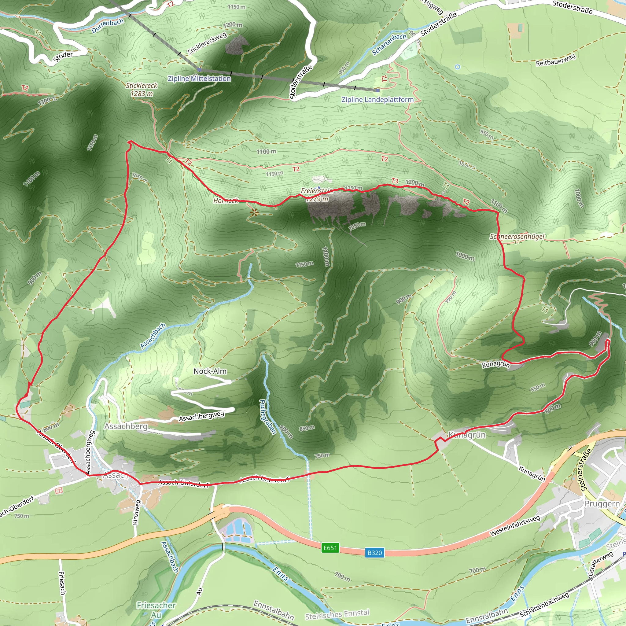 Freienstein-Round over Kunagrün mobile static map