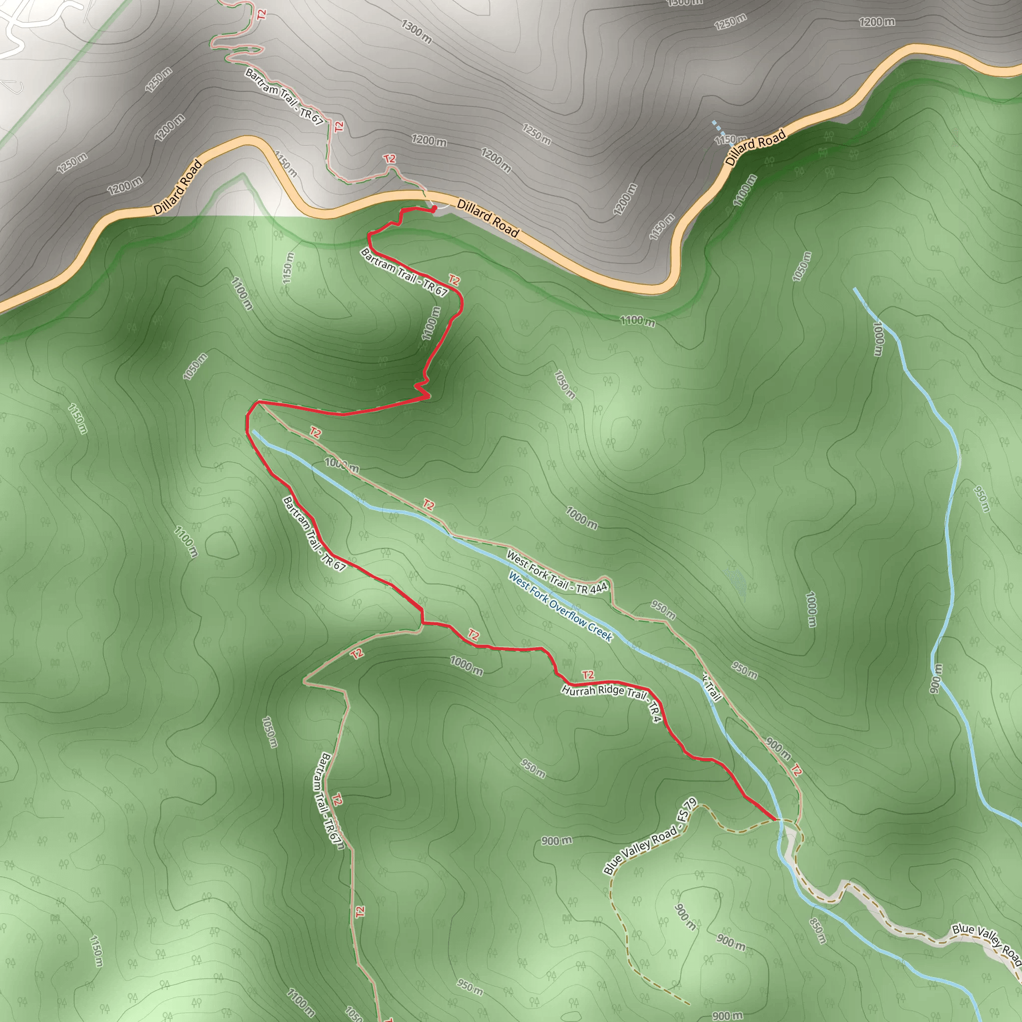 Hurrah Ridge via Bartram Trail mobile static map