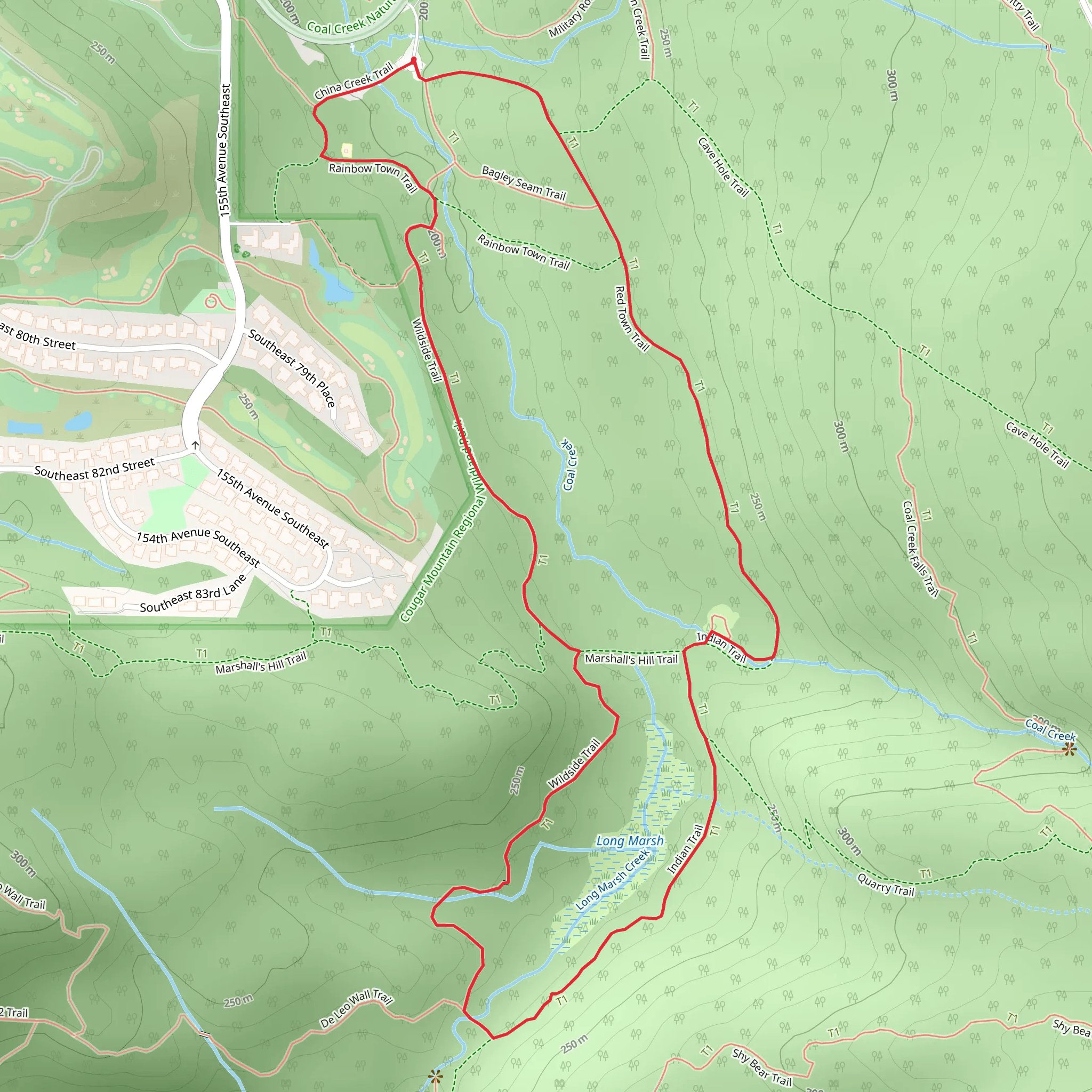 Red Town and Wildside Loop Trail mobile static map