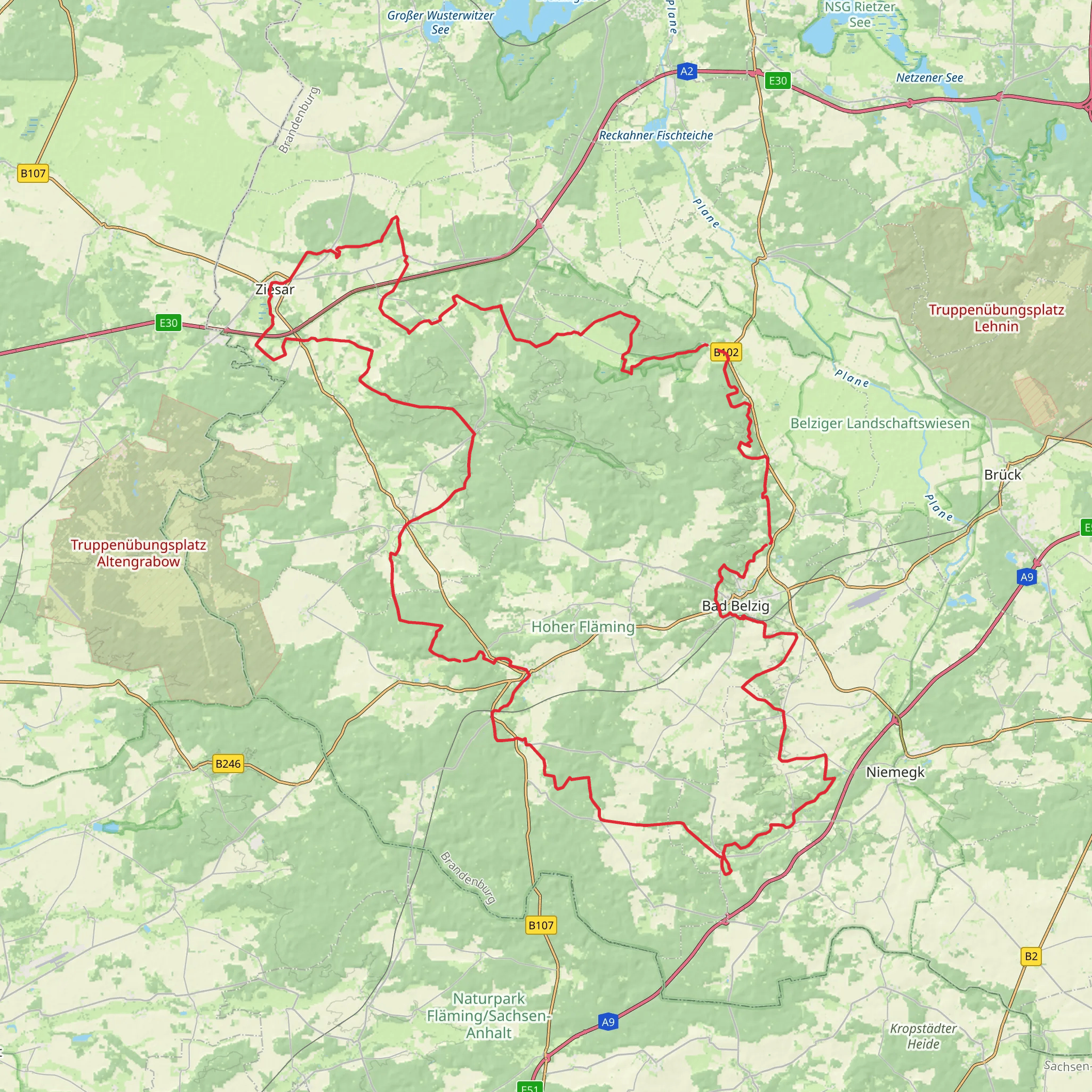 Burgenwanderweg mobile static map