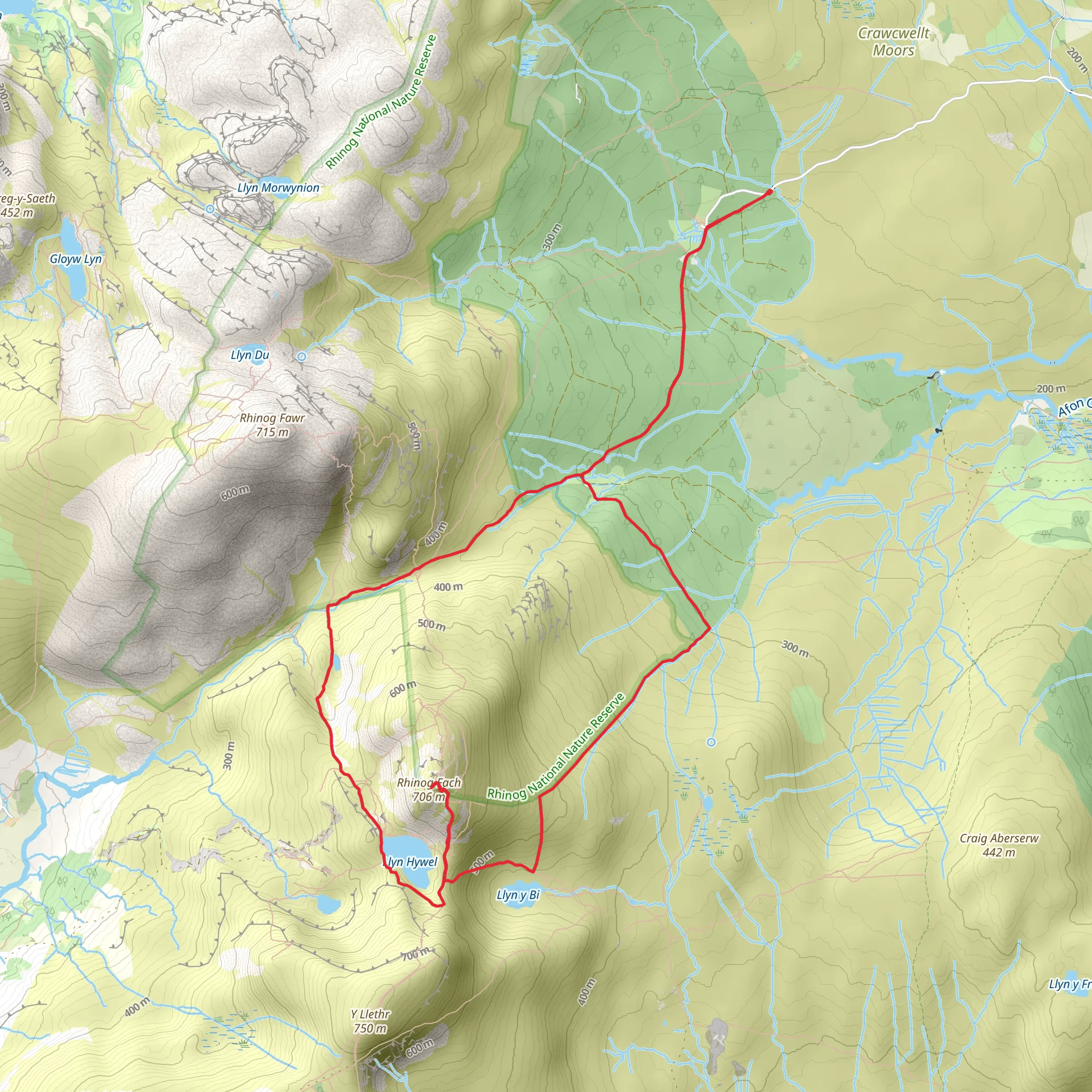 Rhinog Fach Circular mobile static map