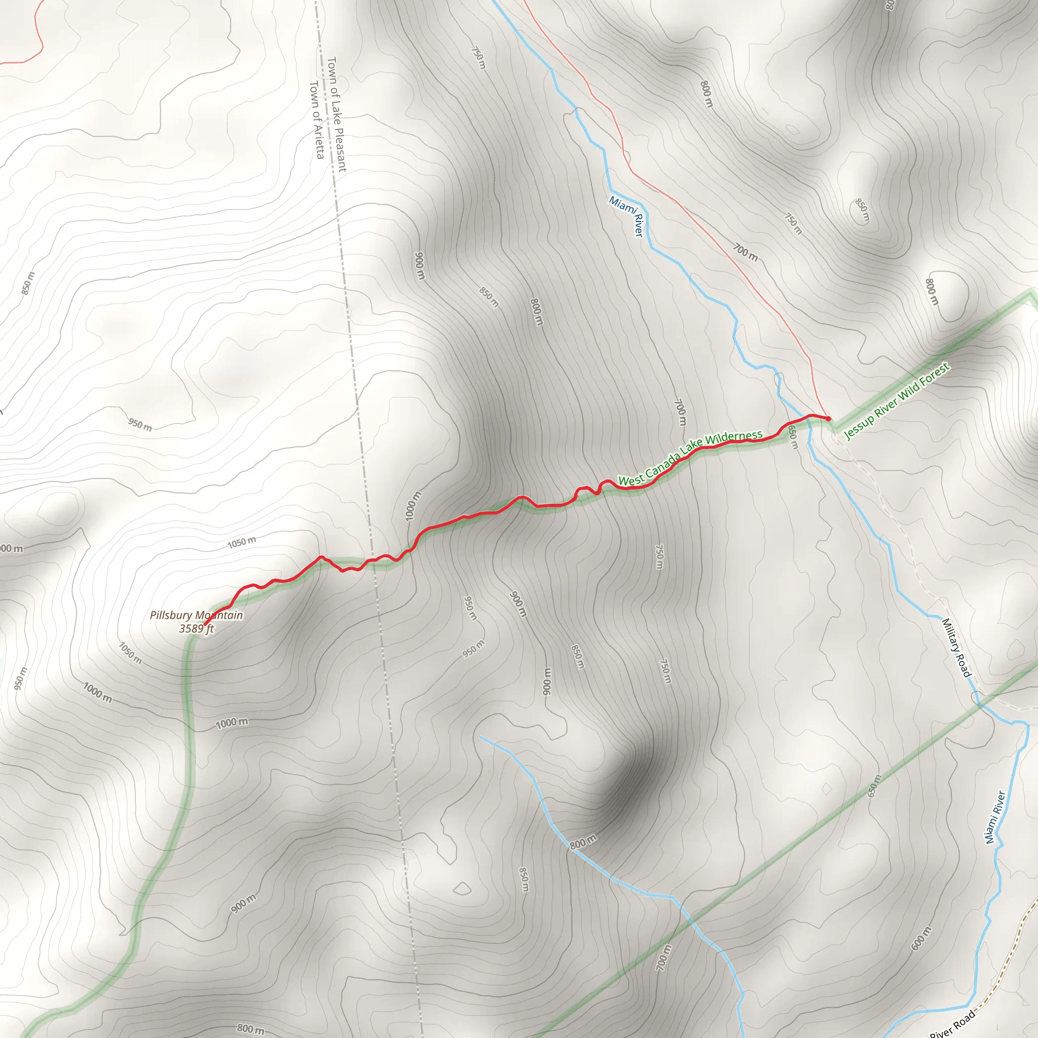 Pillsbury Mountain Trail mobile static map