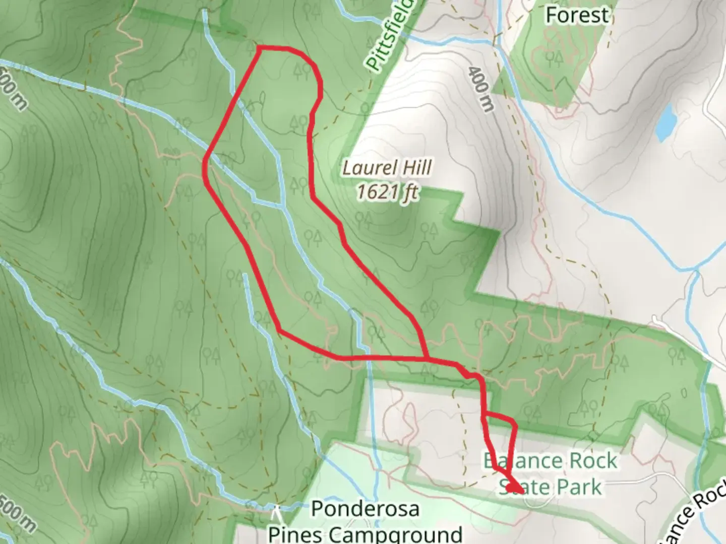 An image depicting the trail Balance Rock Loop Trail and its surrounding area.