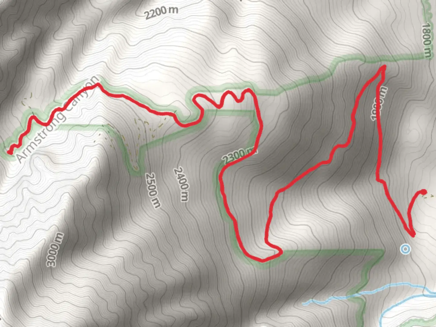 An image depicting the trail Armstrong Canyon Trail and its surrounding area.