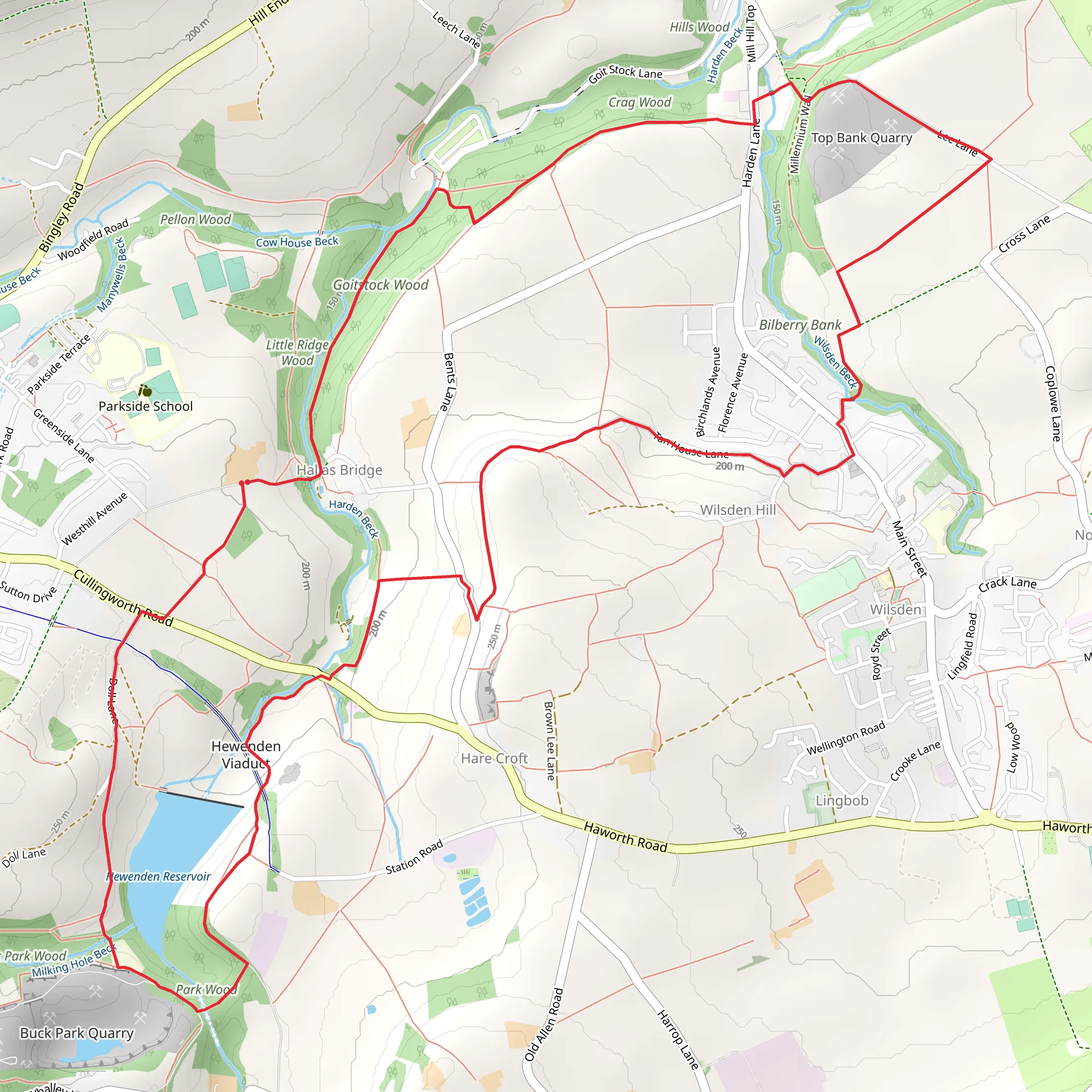 Cullingworth Circular mobile static map