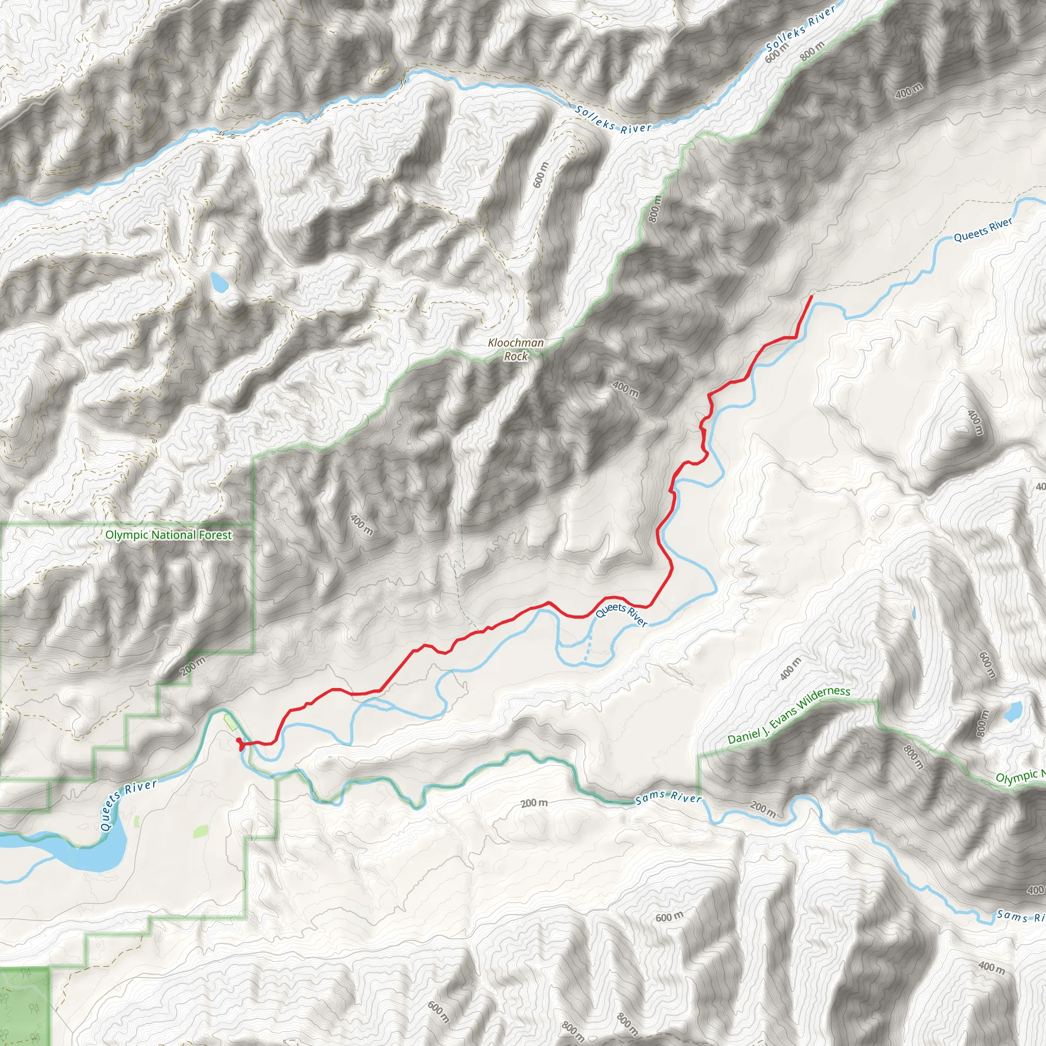 Queets River Trail - Short mobile static map