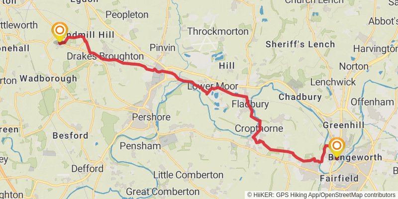 Wye to the Thames - Hereford to Oxford stage 5 Map