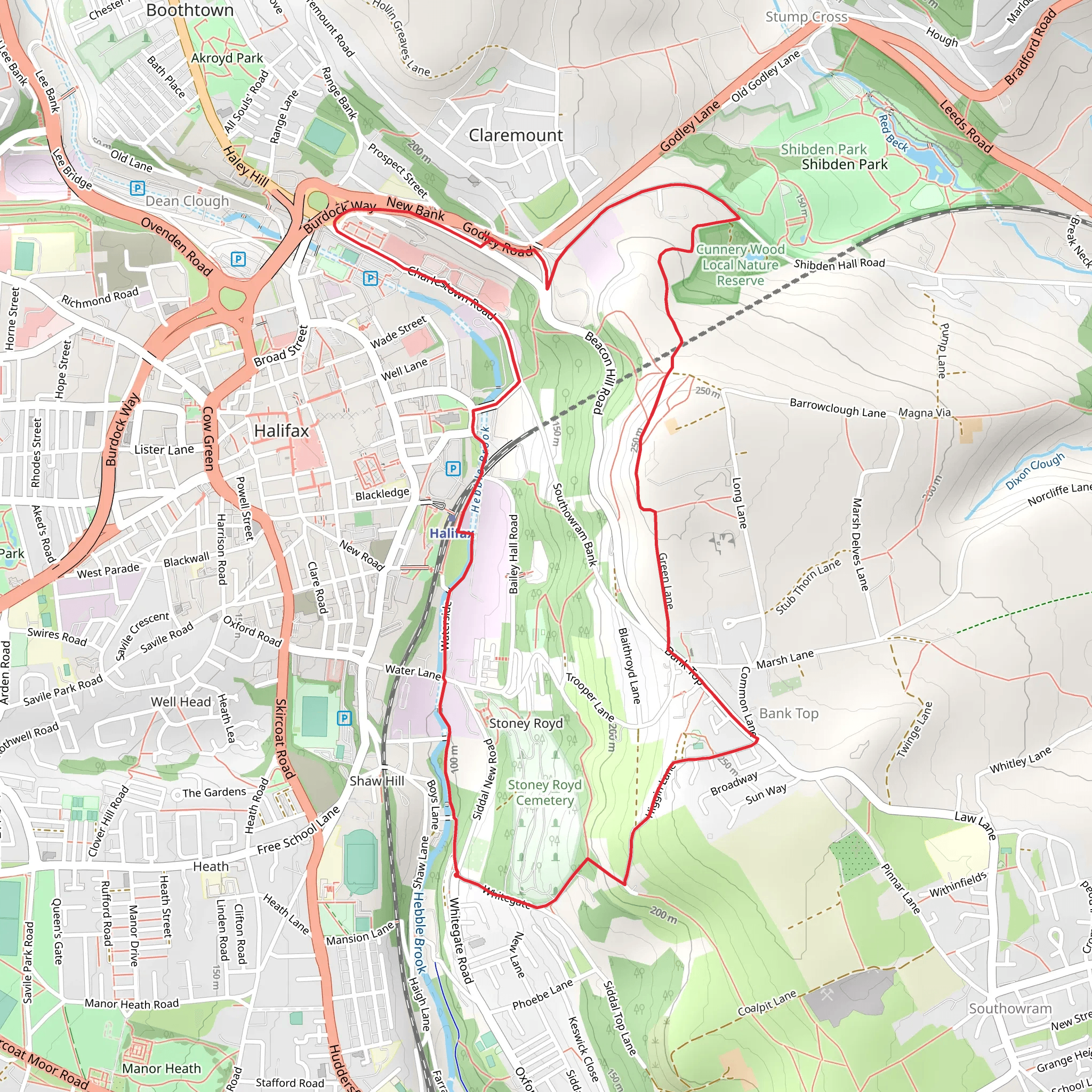Halifax Circular Walk mobile static map