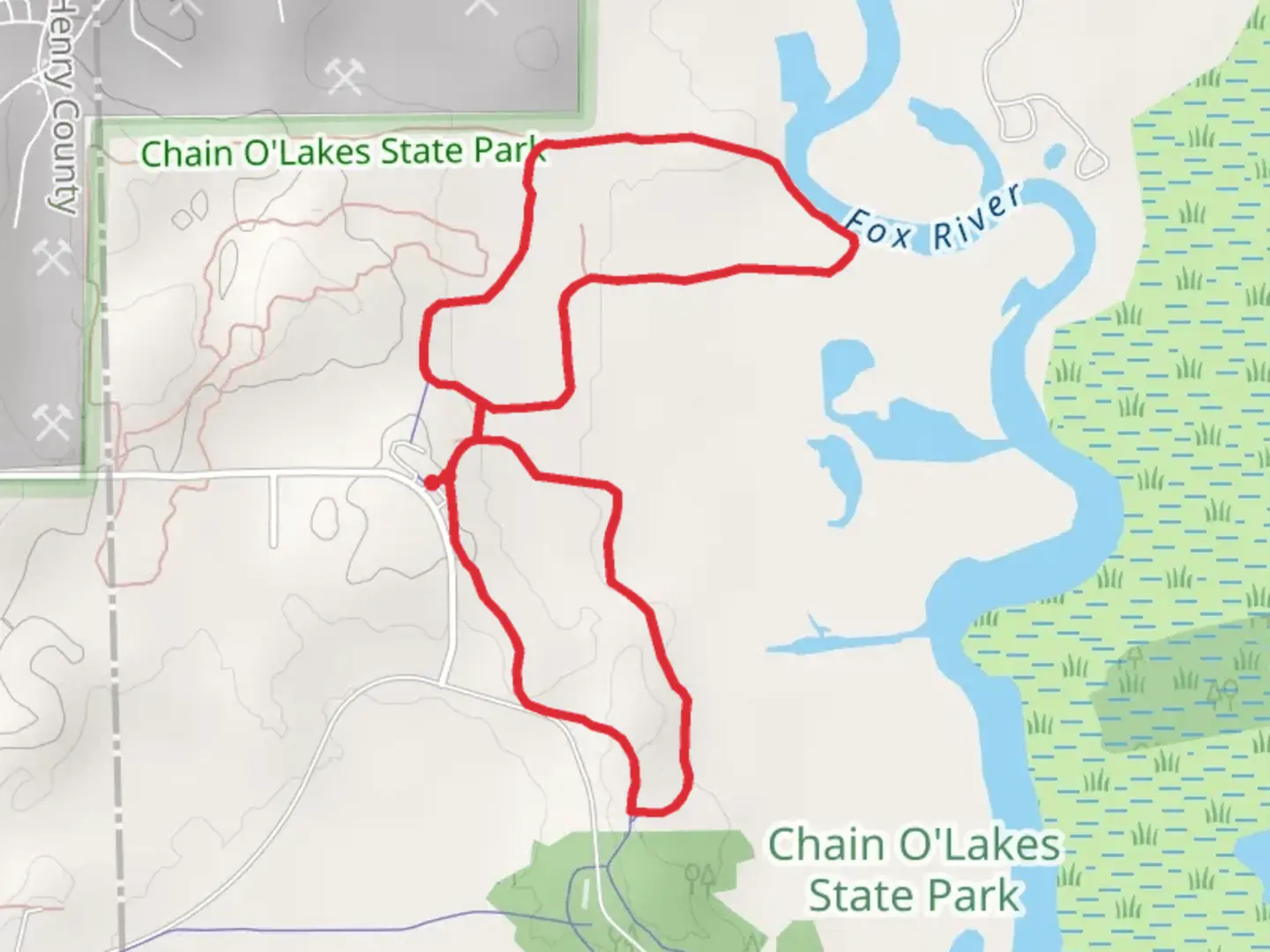 An image depicting the trail Gold Finch and Badger Loop Trail and its surrounding area.