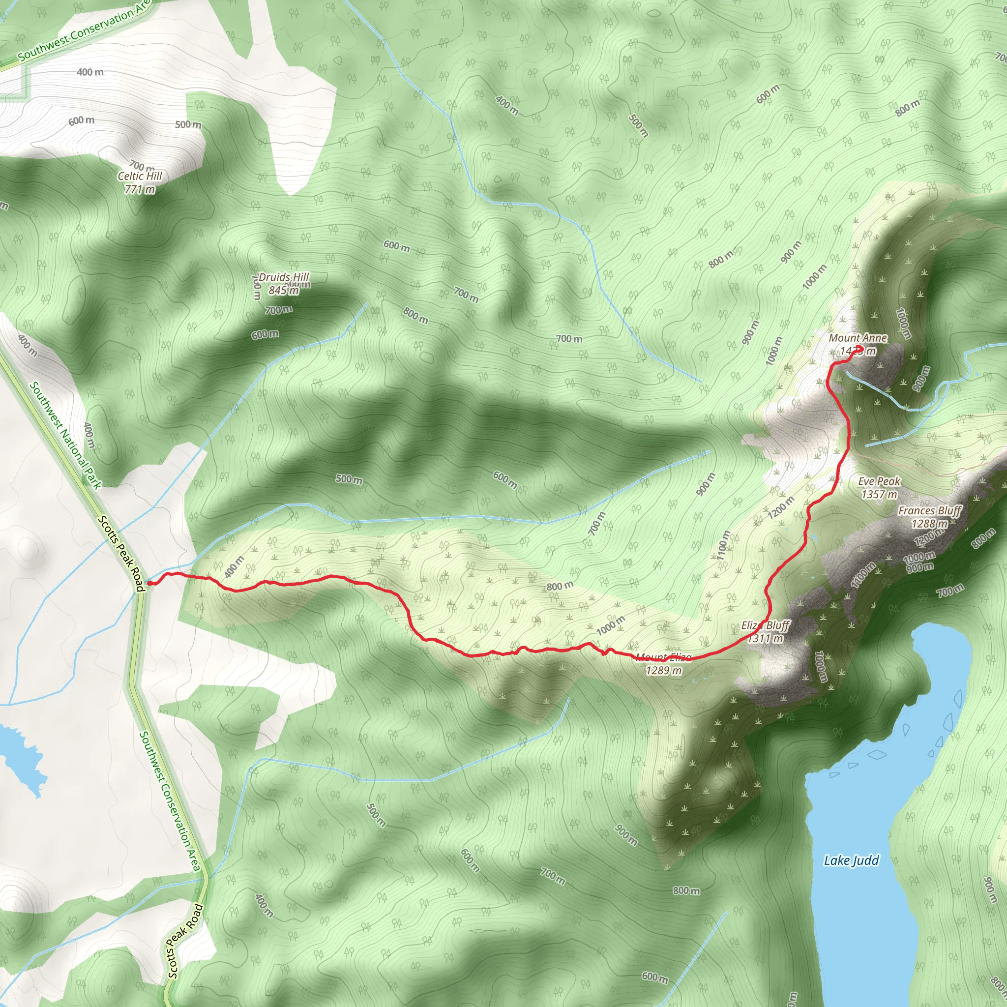 Mt Anne Walk mobile static map