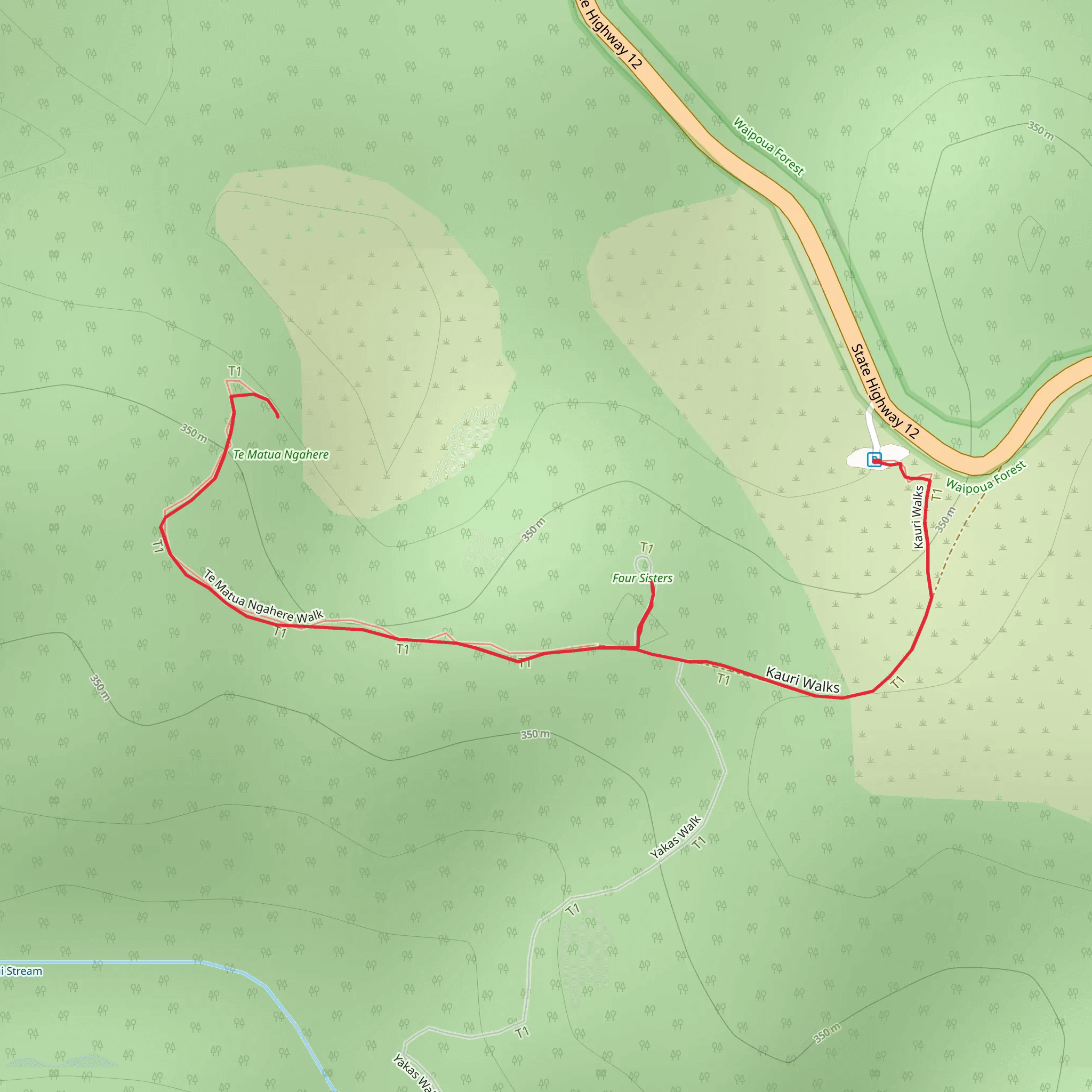 Te Matua Ngahere Walk mobile static map