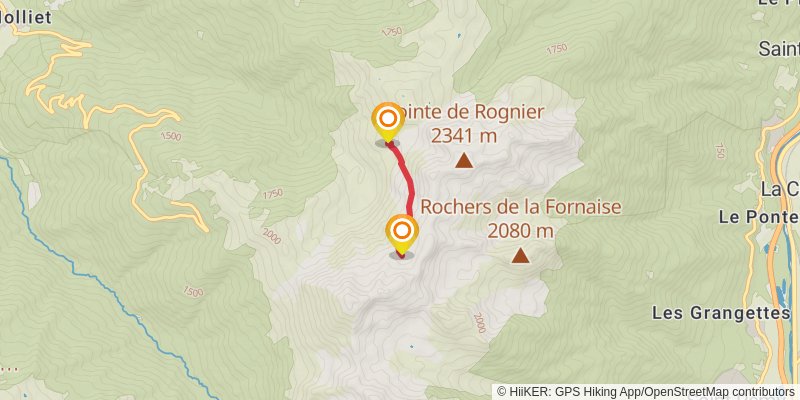 GR 738 - Haute Traversée de Belledonne spur 1 Map