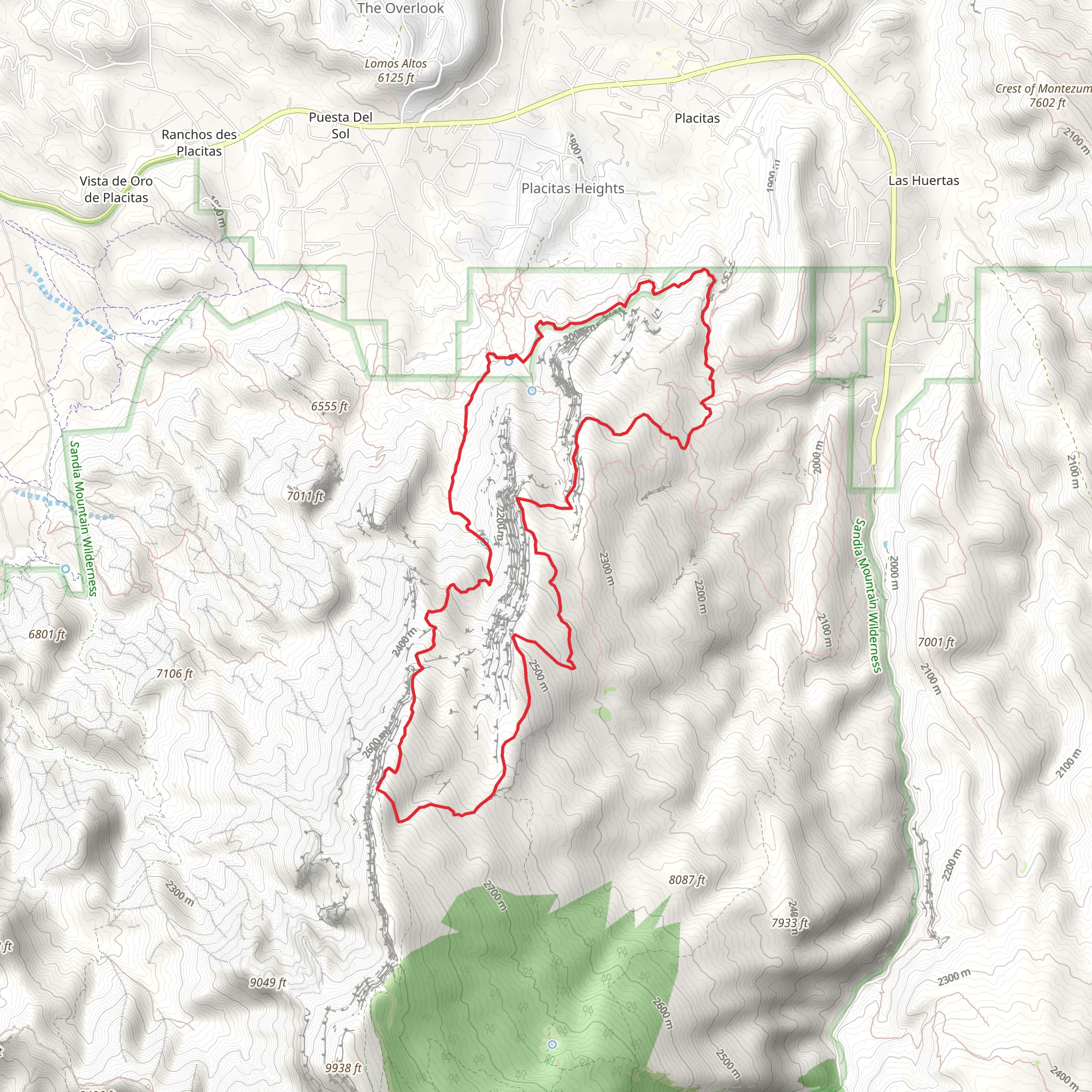 Agua Sarca and North Crest Loop Trail mobile static map
