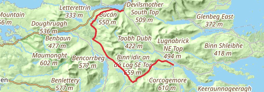 Connemara and the West of Ireland 9-Day Challenging Tour (Hillwalk Tours) stage 4 Map