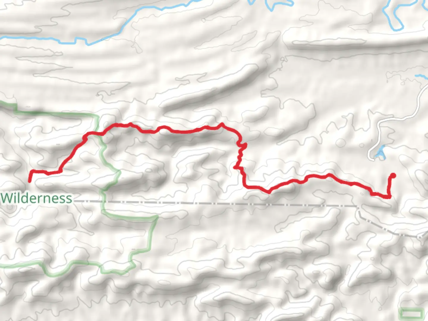 An image depicting the trail Flatside Pinnacle via Ouachita Trail Out and Back and its surrounding area.