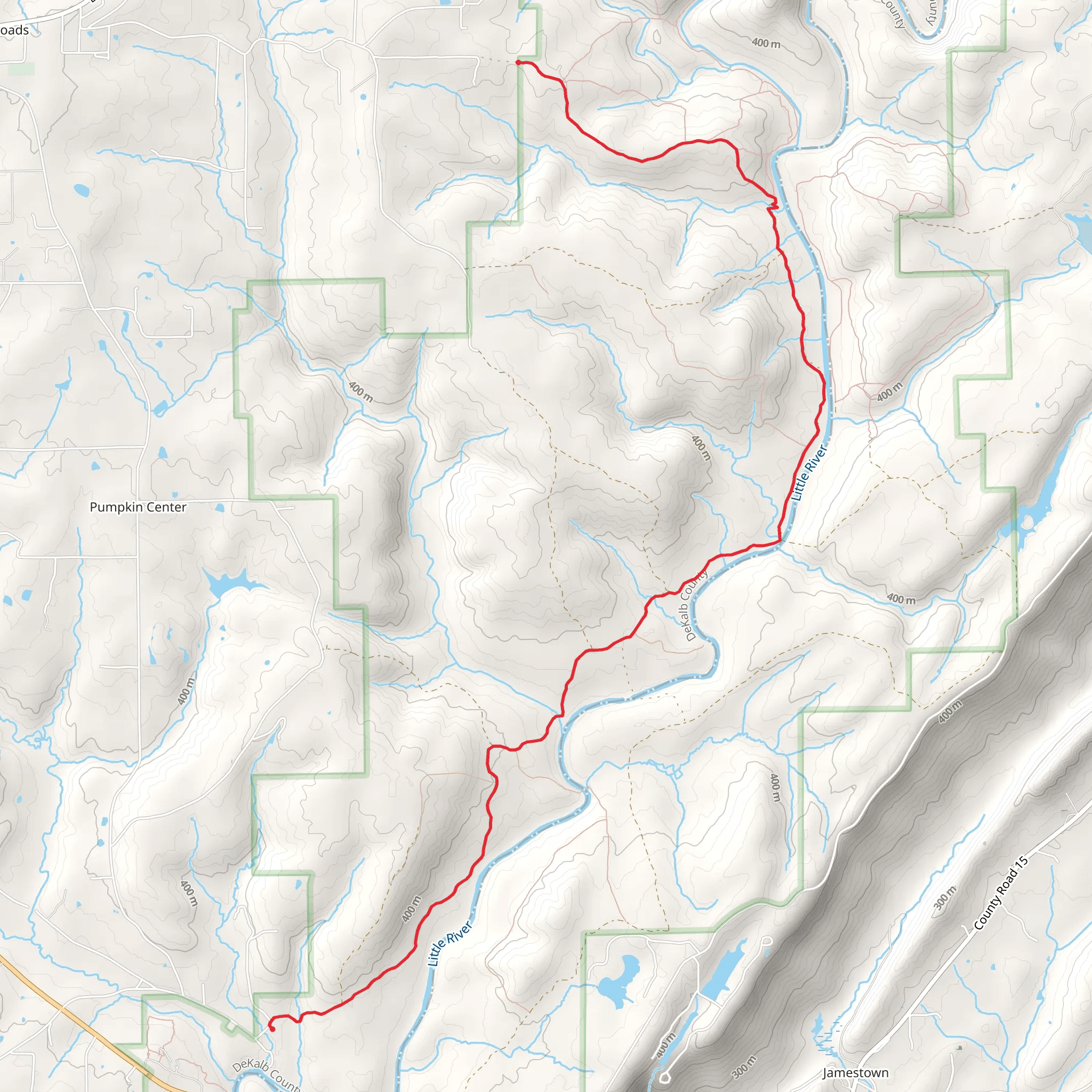 Hurricane Creek and Little River Walk mobile static map