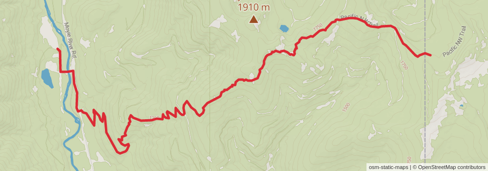 American Perimeter Trail - Rocky Mountains Primary stage 171 Map